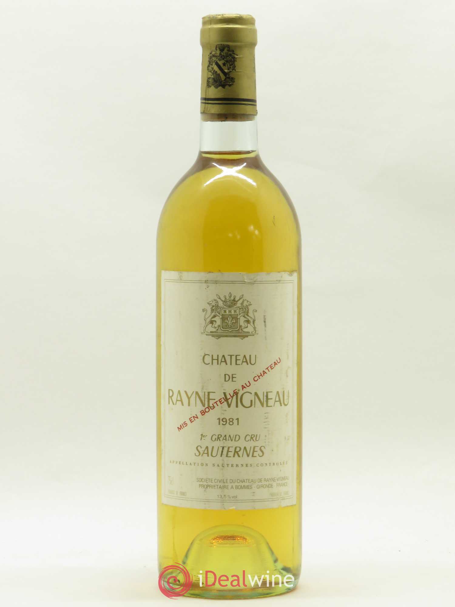 Château de Rayne Vigneau 1er Grand Cru Classé 1981 - Lotto di 1 bottiglia - 0