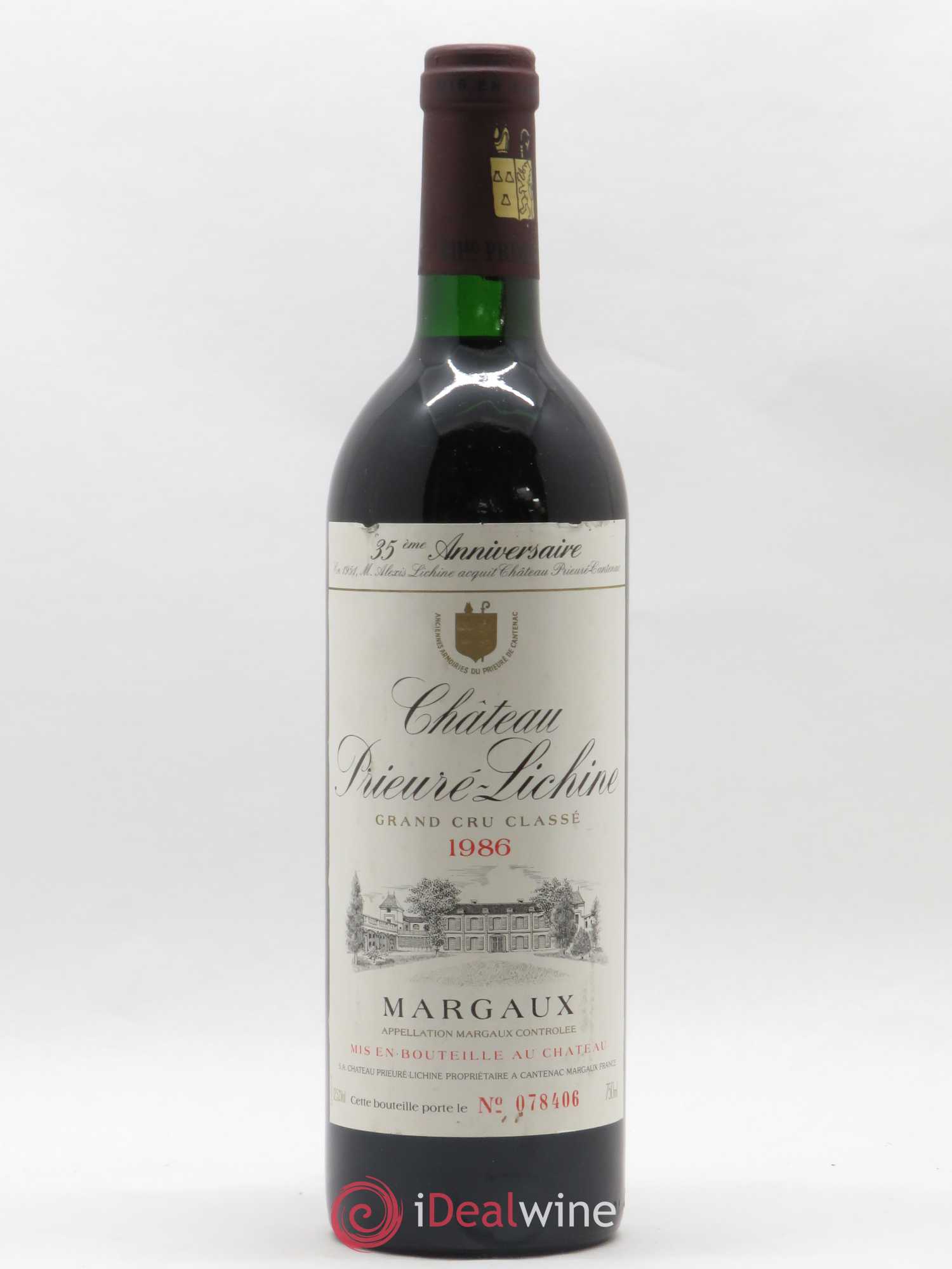 Château Prieuré Lichine 4ème Grand Cru Classé 1986 - Lot de 1 bouteille - 0