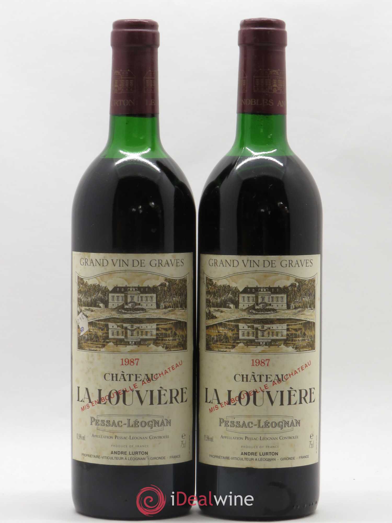 Château la Louvière 1987 - Lot de 2 bouteilles - 0