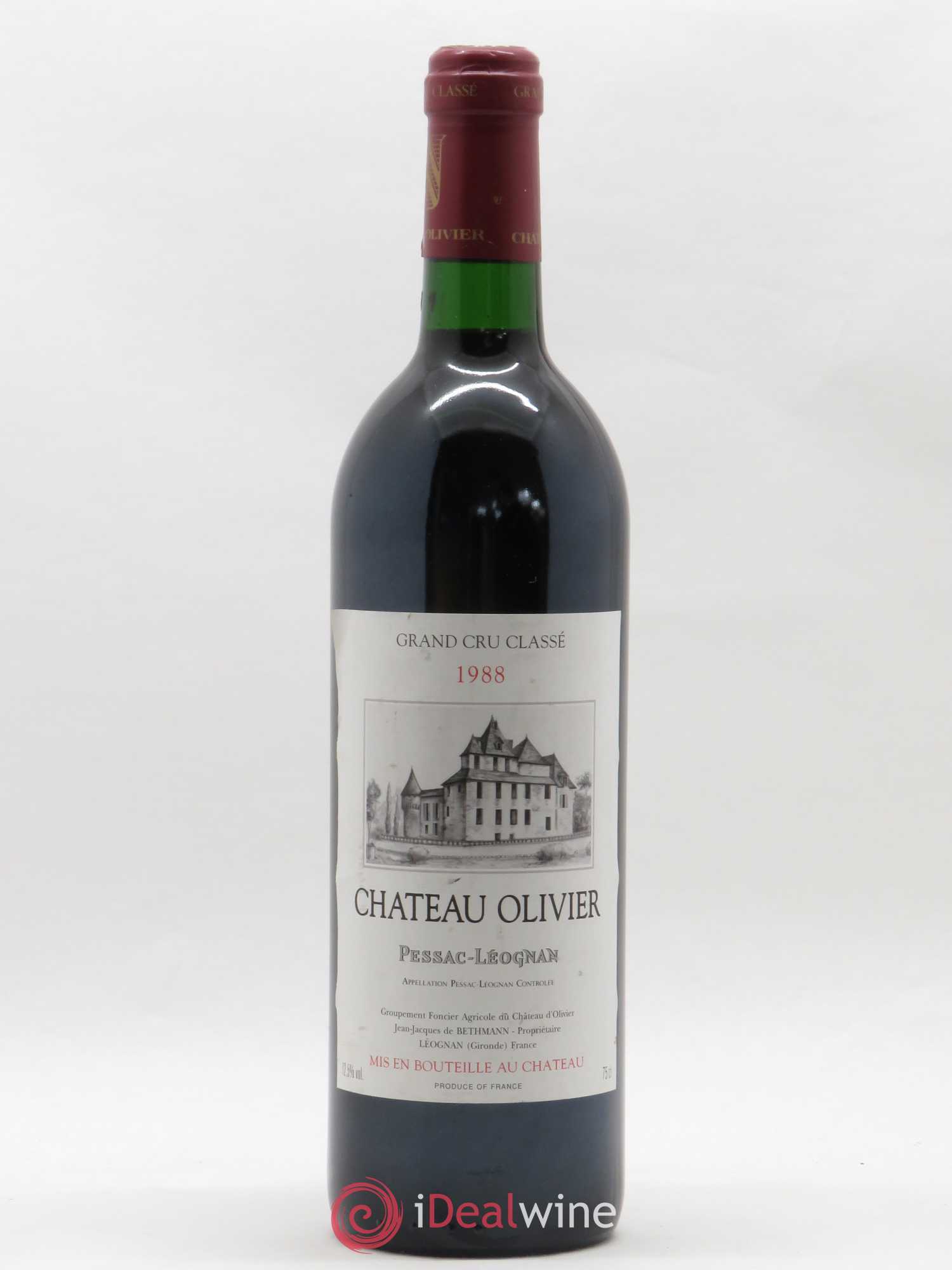 Château Olivier Cru Classé de Graves 1988 - Lot de 1 bouteille - 0