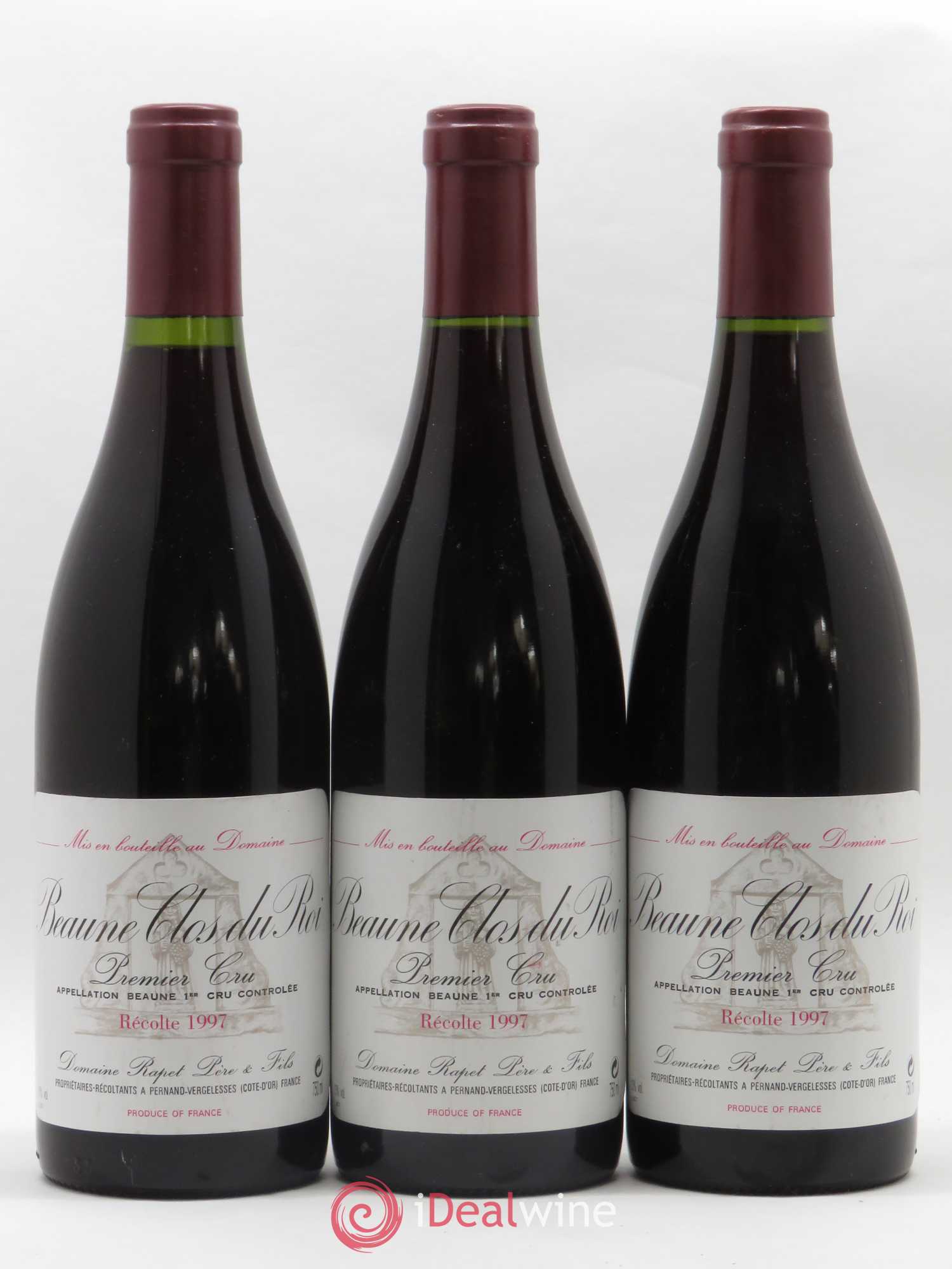 Beaune 1er Cru Clos du Roi Domaine Rapet père et fils 1997 - Posten von 3 Flaschen - 0