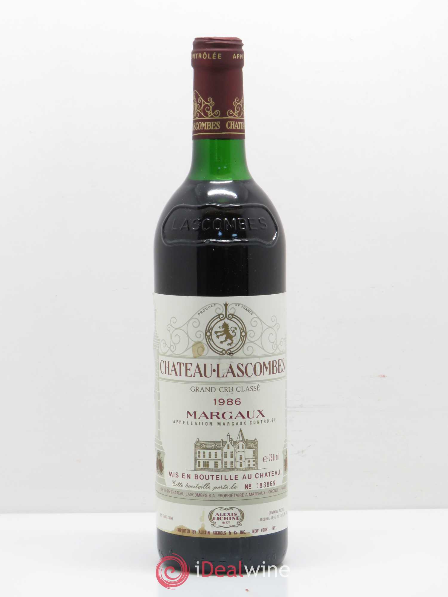 Château Lascombes 2ème Grand Cru Classé 1986 - Lot de 1 bouteille - 0
