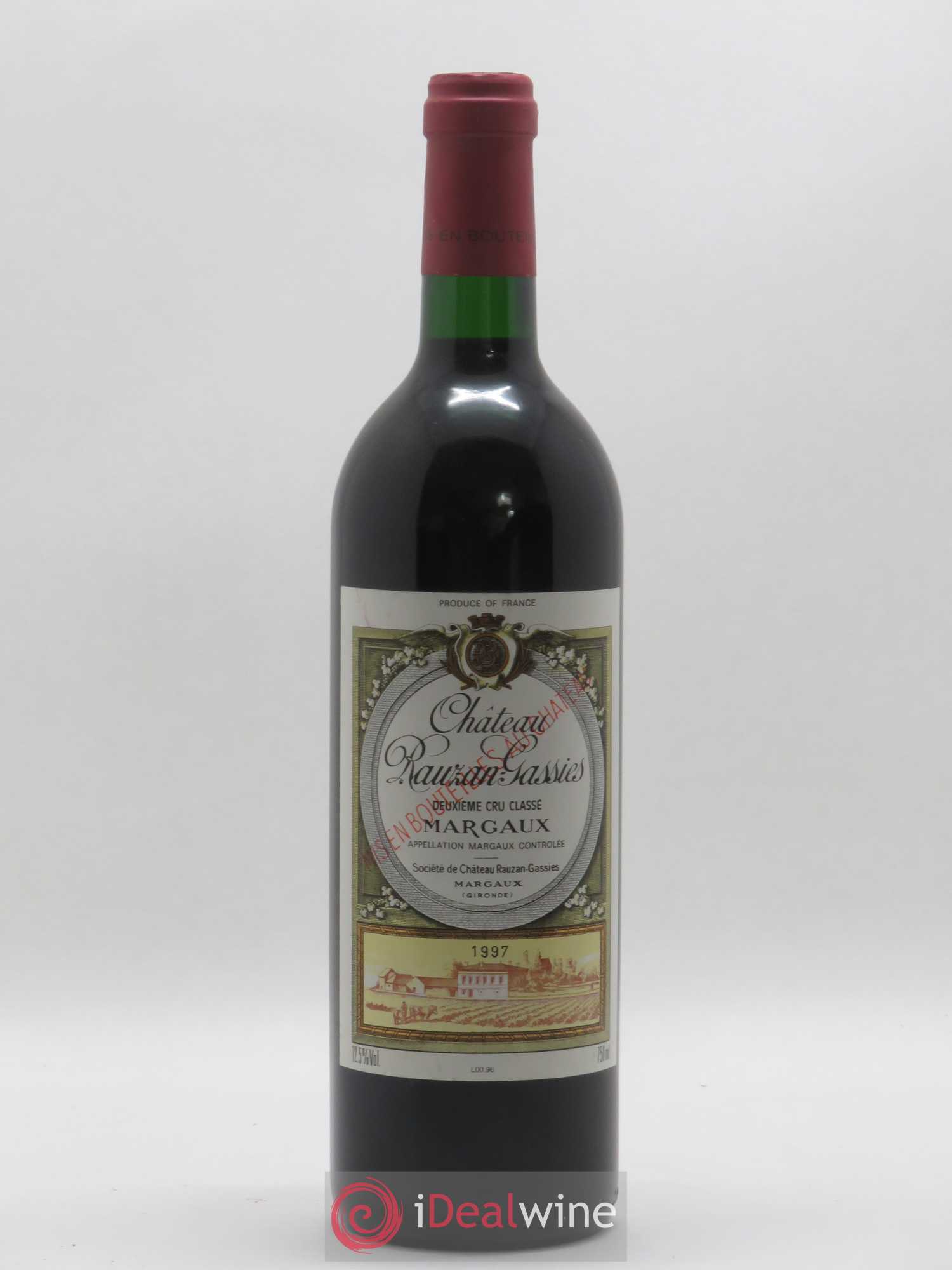 Château Rauzan-Gassies 2ème Grand Cru Classé 1997 - Lot de 1 bouteille - 0