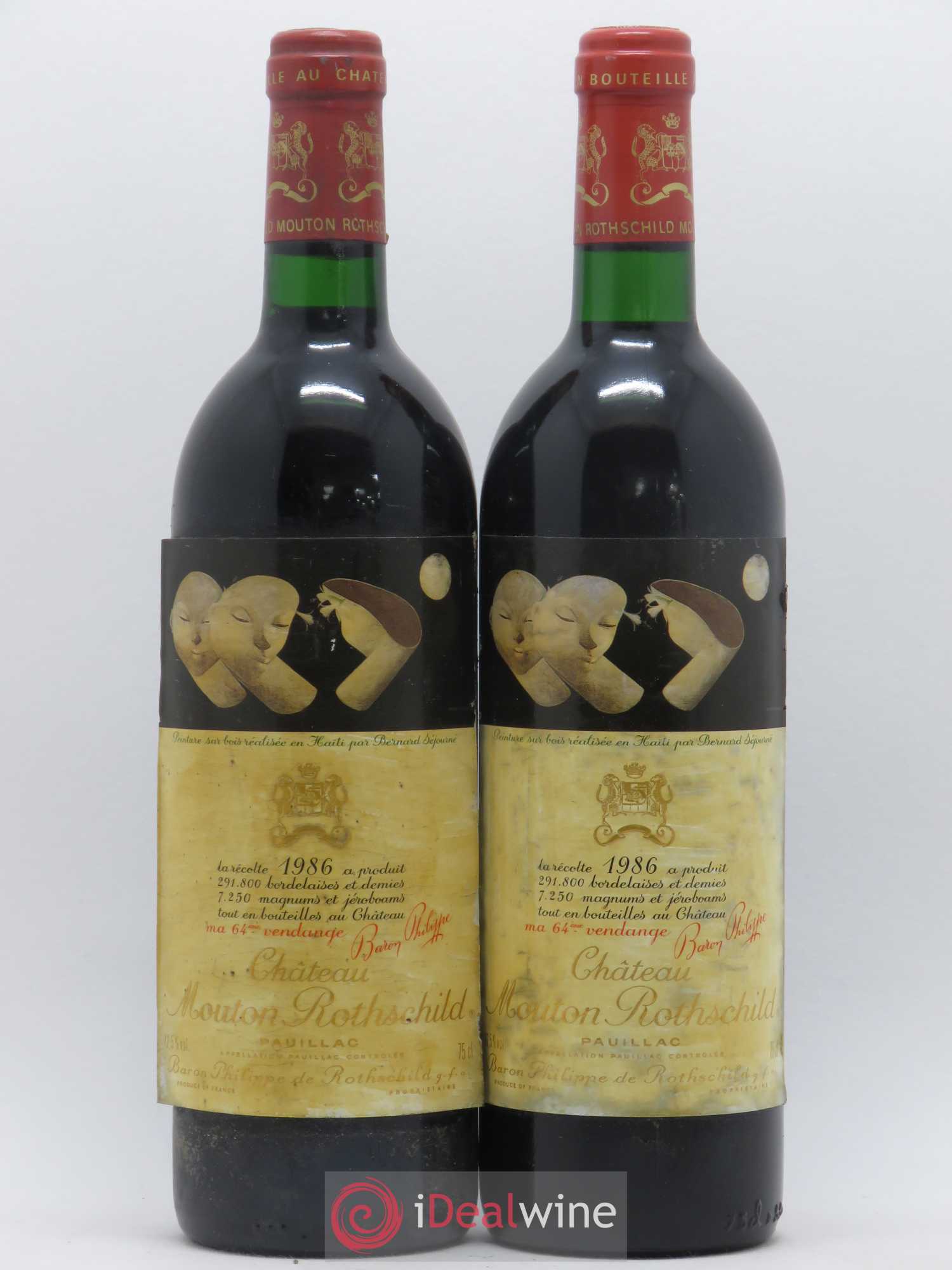 Château Mouton Rothschild 1er Grand Cru Classé 1986 - Lot de 2 bouteilles - 0