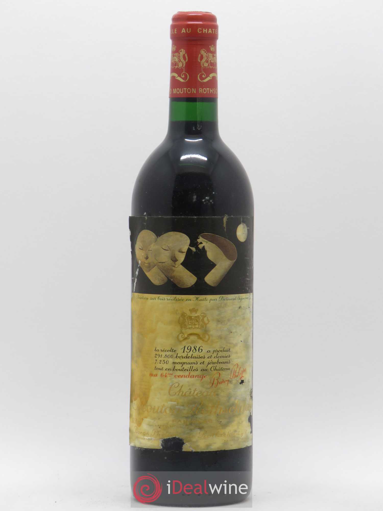 Château Mouton Rothschild 1er Grand Cru Classé 1986 - Lot de 1 bouteille - 0
