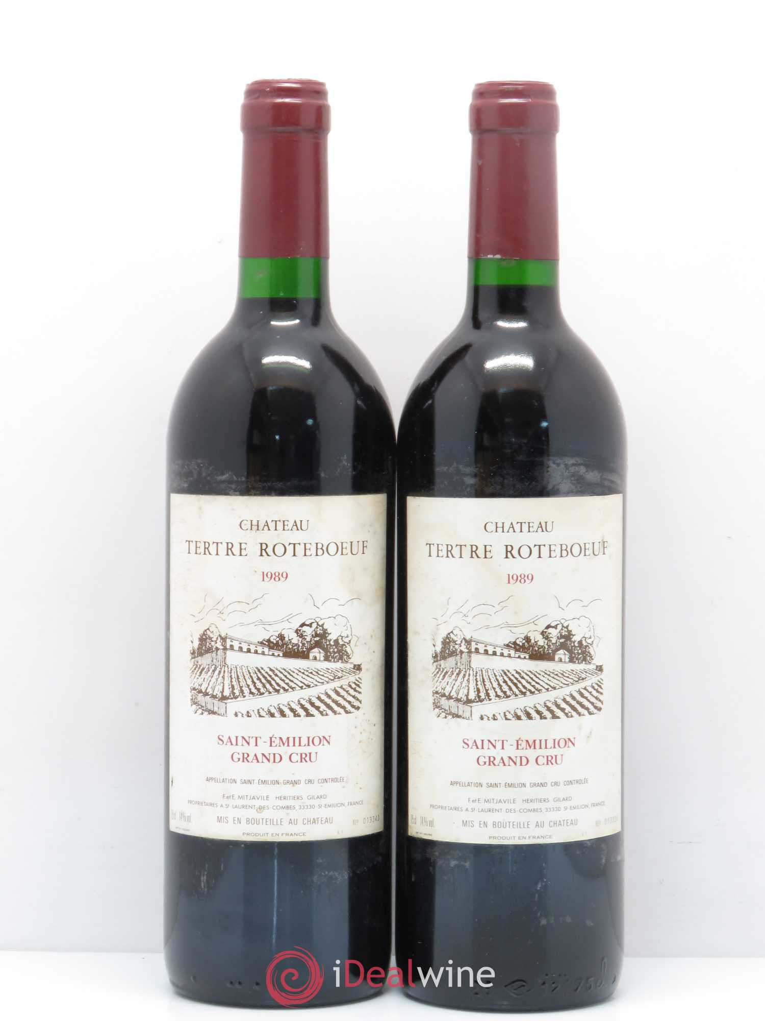 Château Tertre Roteboeuf 1989 - Lot de 2 bouteilles - 0