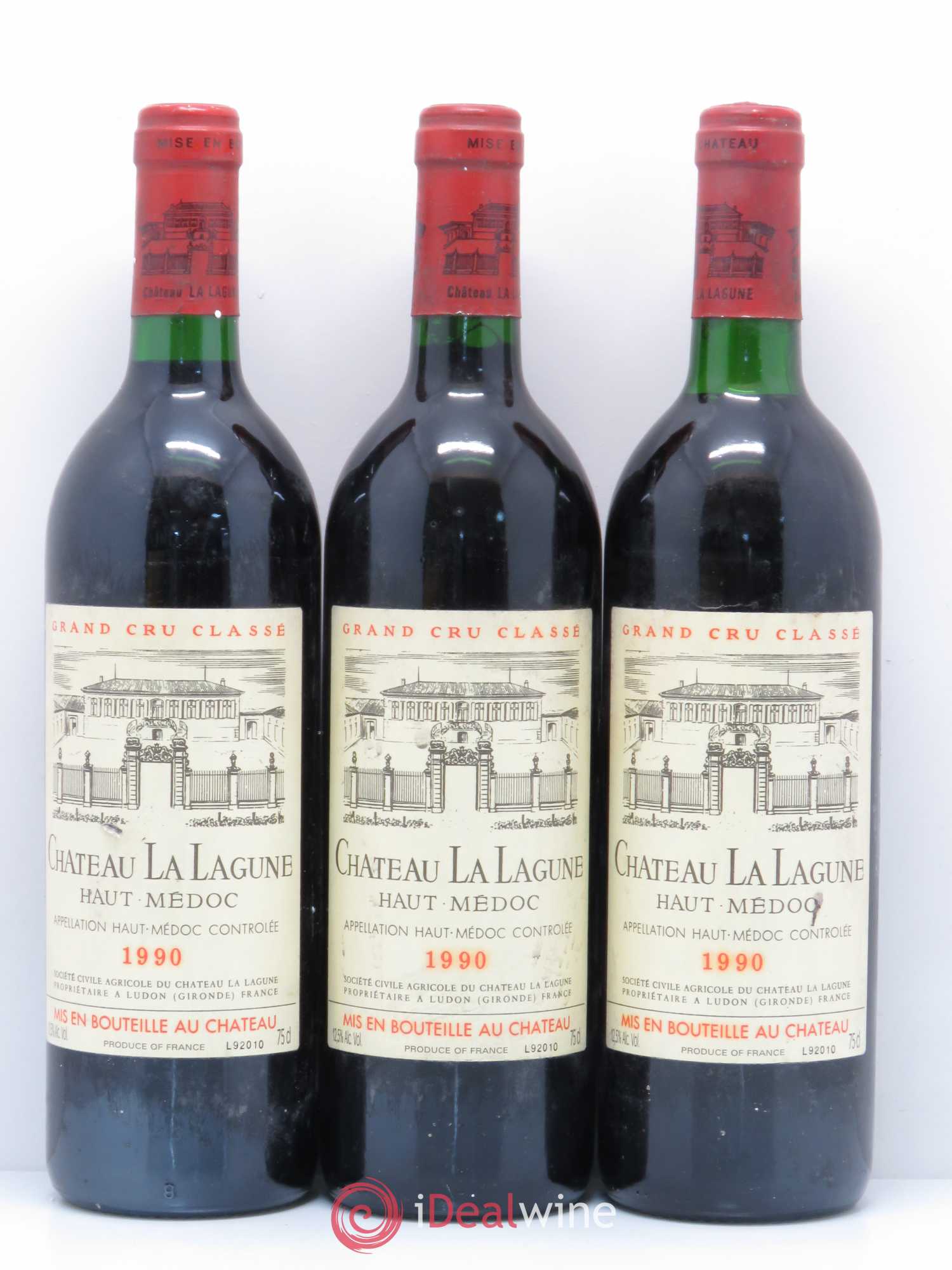 Château la Lagune 3ème Grand Cru Classé 1990 - Lot de 3 bouteilles - 0