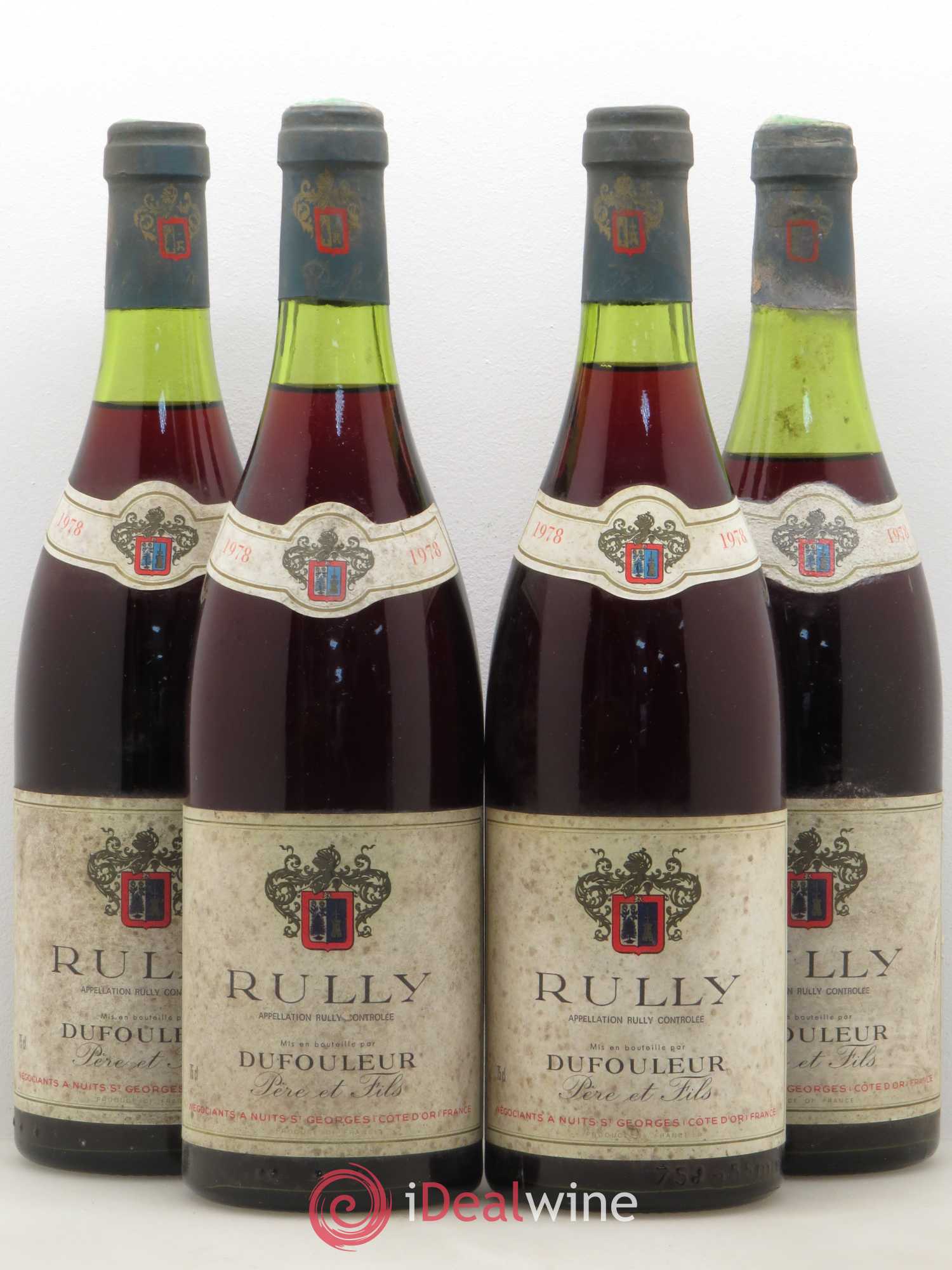 Rully Maison Dufouleur 1978 - Lot de 4 bouteilles - 0