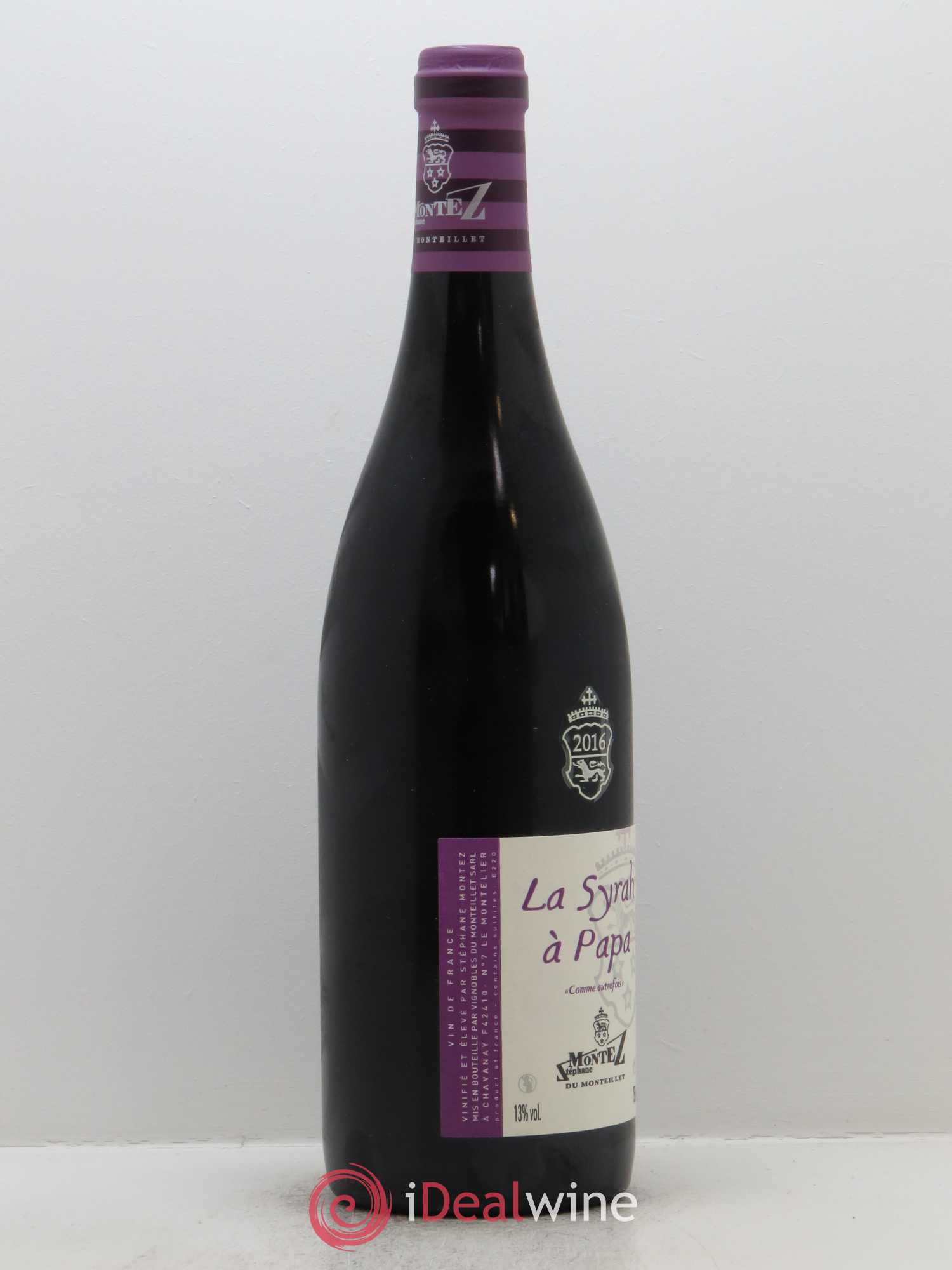 Vin de France La Syrah à Papa Monteillet (Domaine du) - Stéphane Montez 2016 - Lot de 1 bouteille - 1