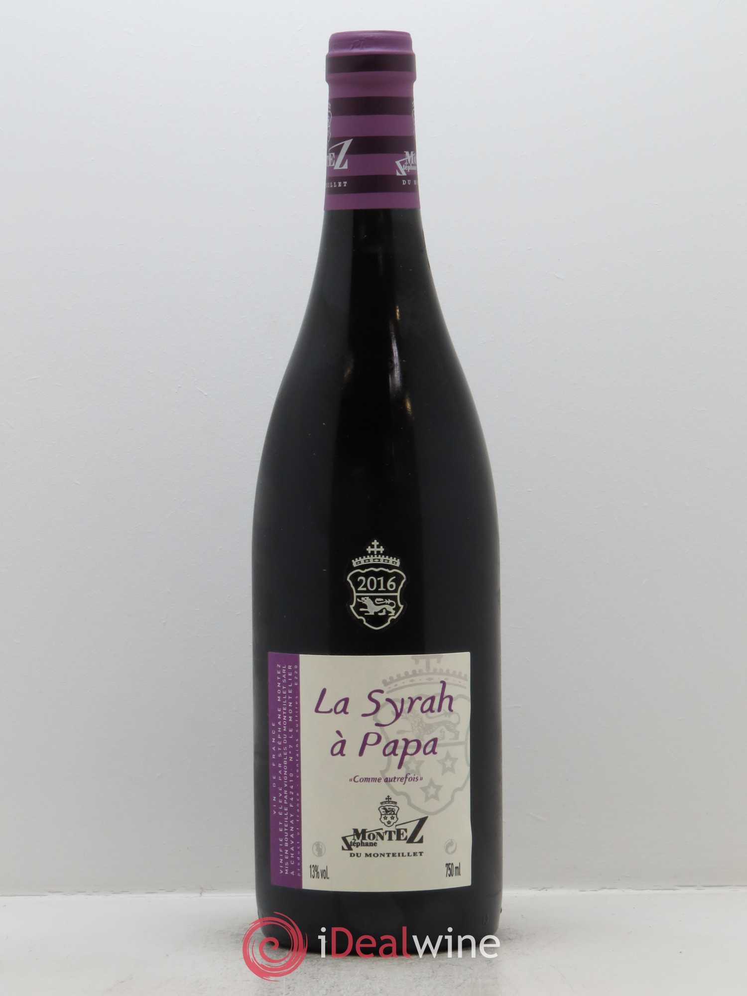 Vin de France La Syrah à Papa Monteillet (Domaine du) - Stéphane Montez 2016 - Lot de 1 bouteille - 0