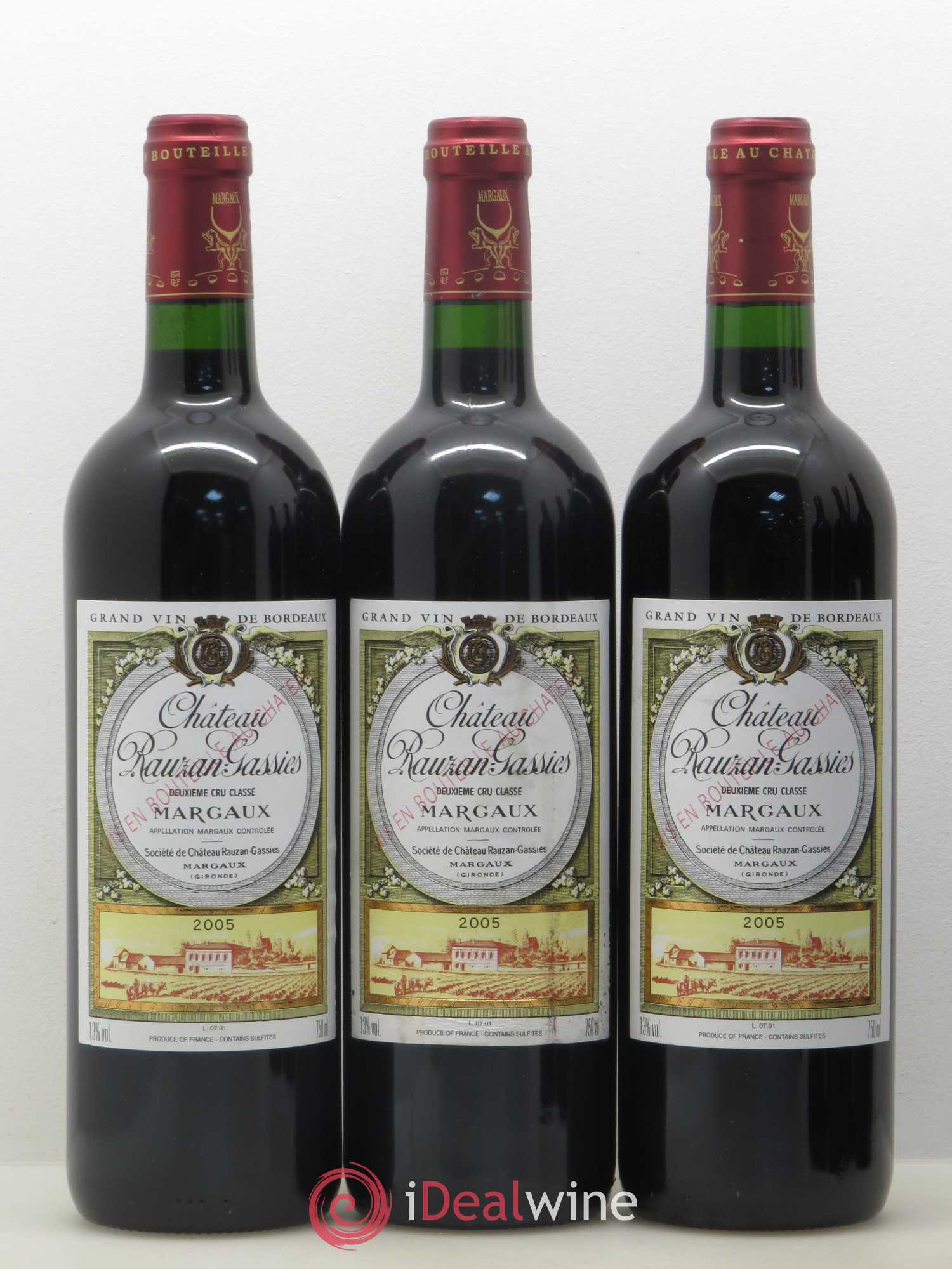 Château Rauzan-Gassies 2ème Grand Cru Classé 2005 - Lot de 6 bouteilles - 1