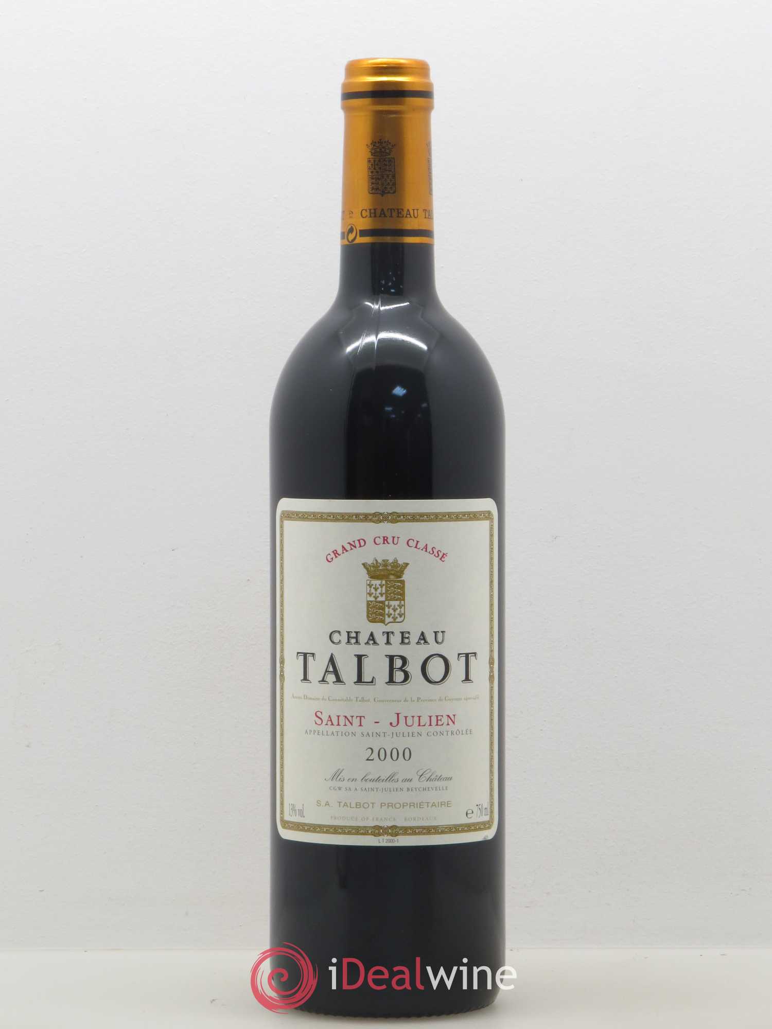 Château Talbot 4ème Grand Cru Classé 2000 - Lot de 1 bouteille - 0