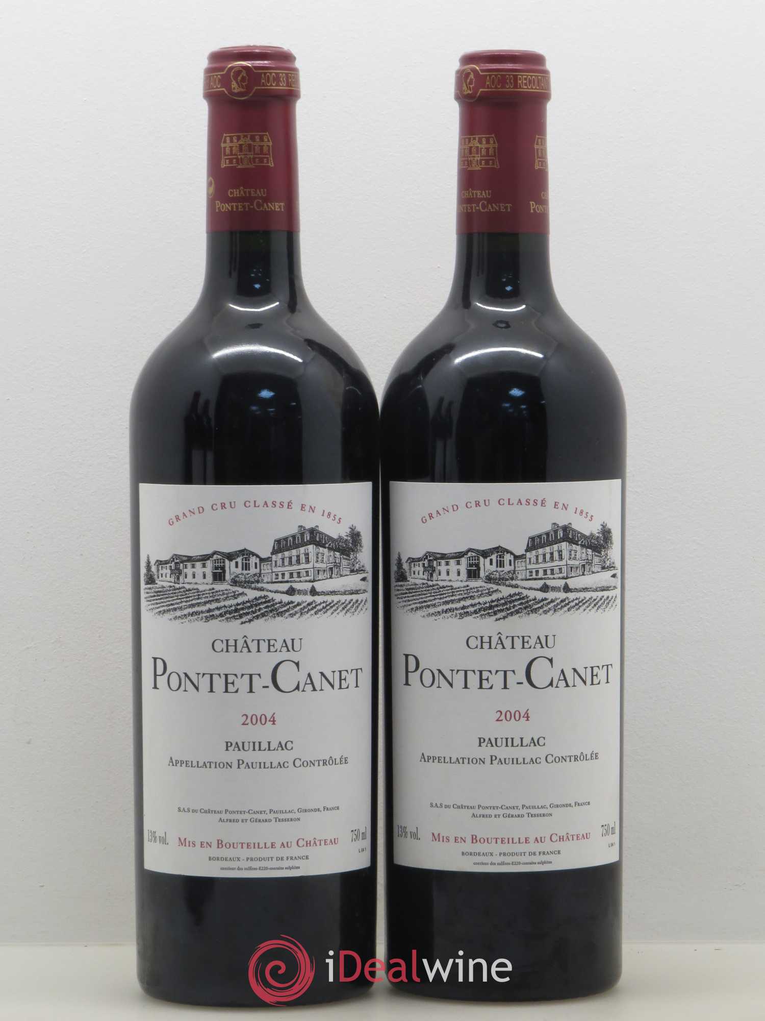 Château Pontet Canet 5ème Grand Cru Classé 2004 - Lot de 2 bouteilles - 0