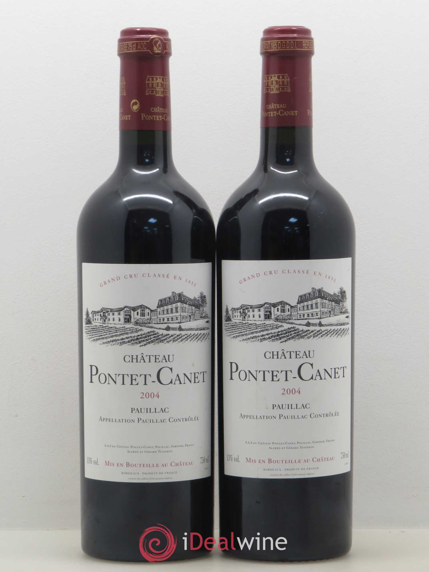 Château Pontet Canet 5ème Grand Cru Classé 2004 - Lot de 2 bouteilles - 0
