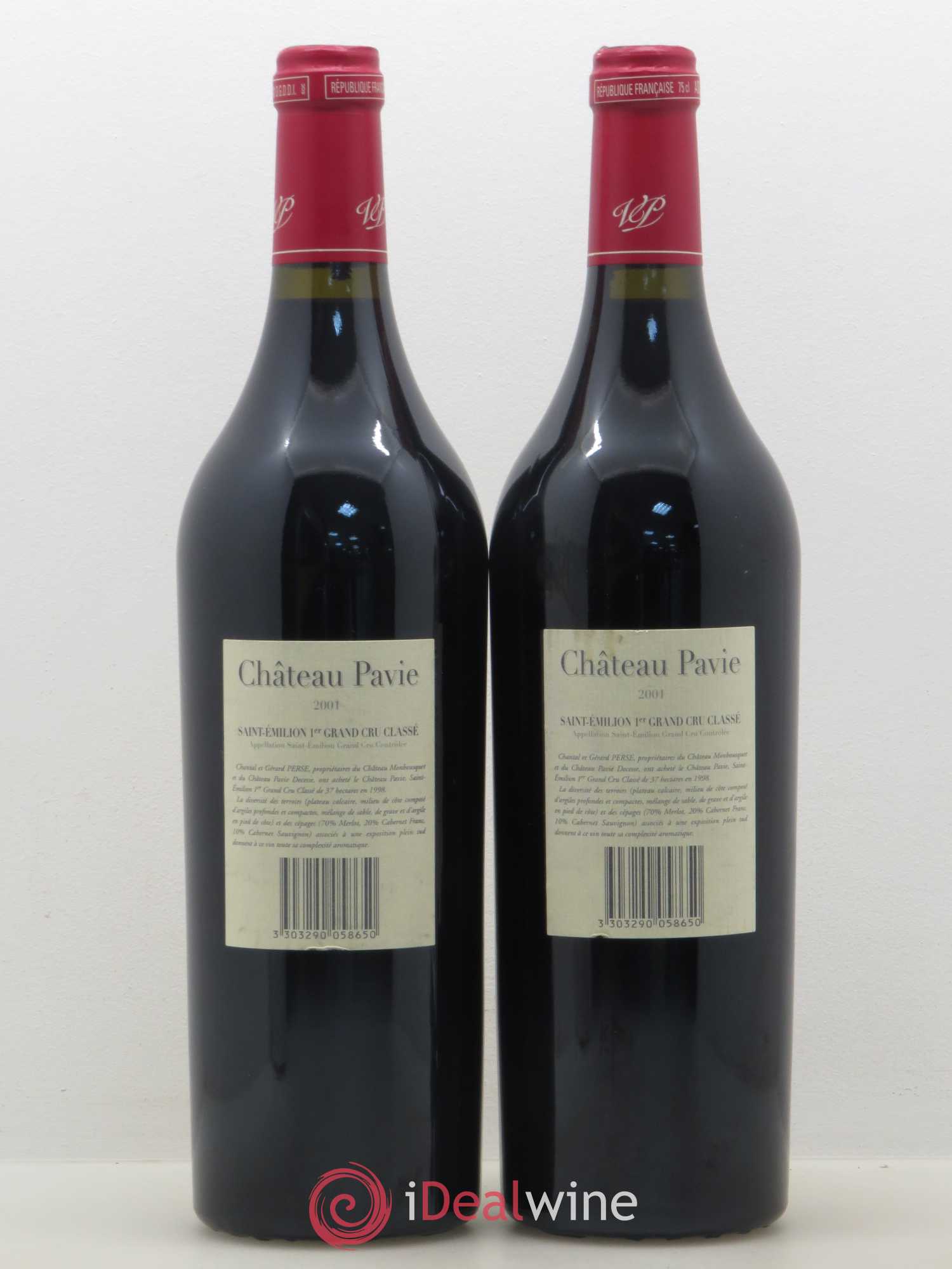 Château Pavie 1er Grand Cru Classé A 2001 - Lot de 2 bouteilles - 1