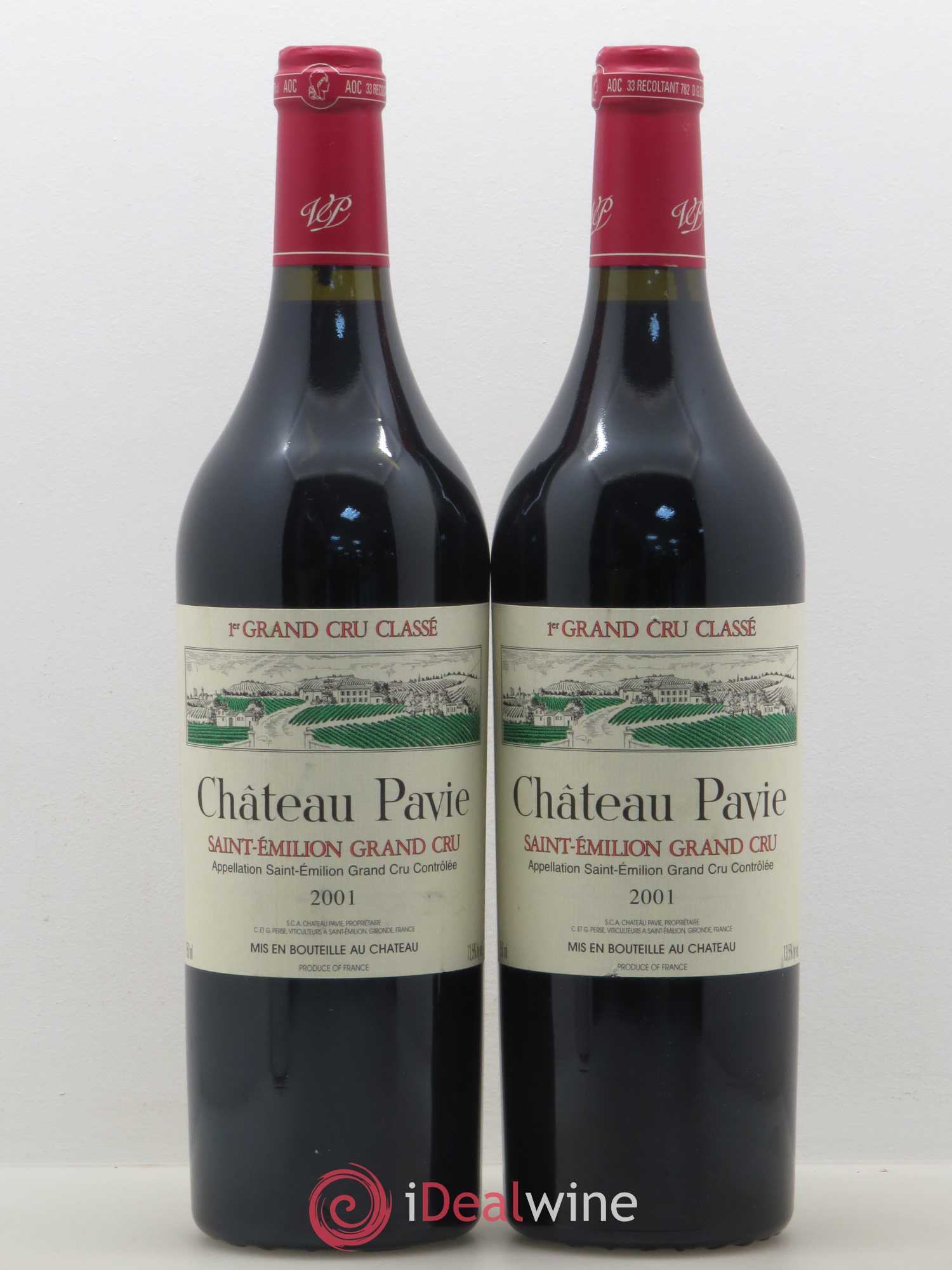 Château Pavie 1er Grand Cru Classé A 2001 - Lot de 2 bouteilles - 0