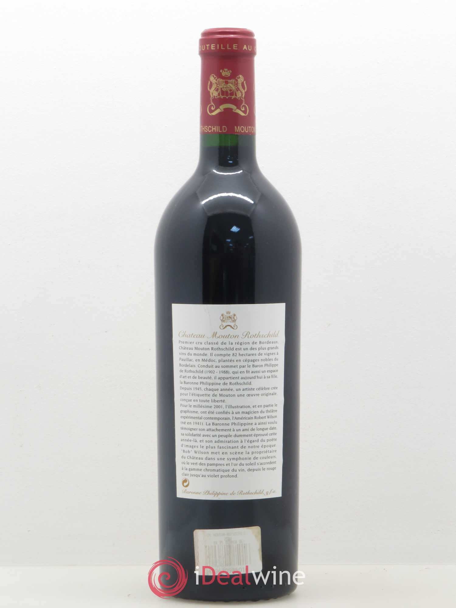 Château Mouton Rothschild 1er Grand Cru Classé 2001 - Lot de 1 bouteille - 1