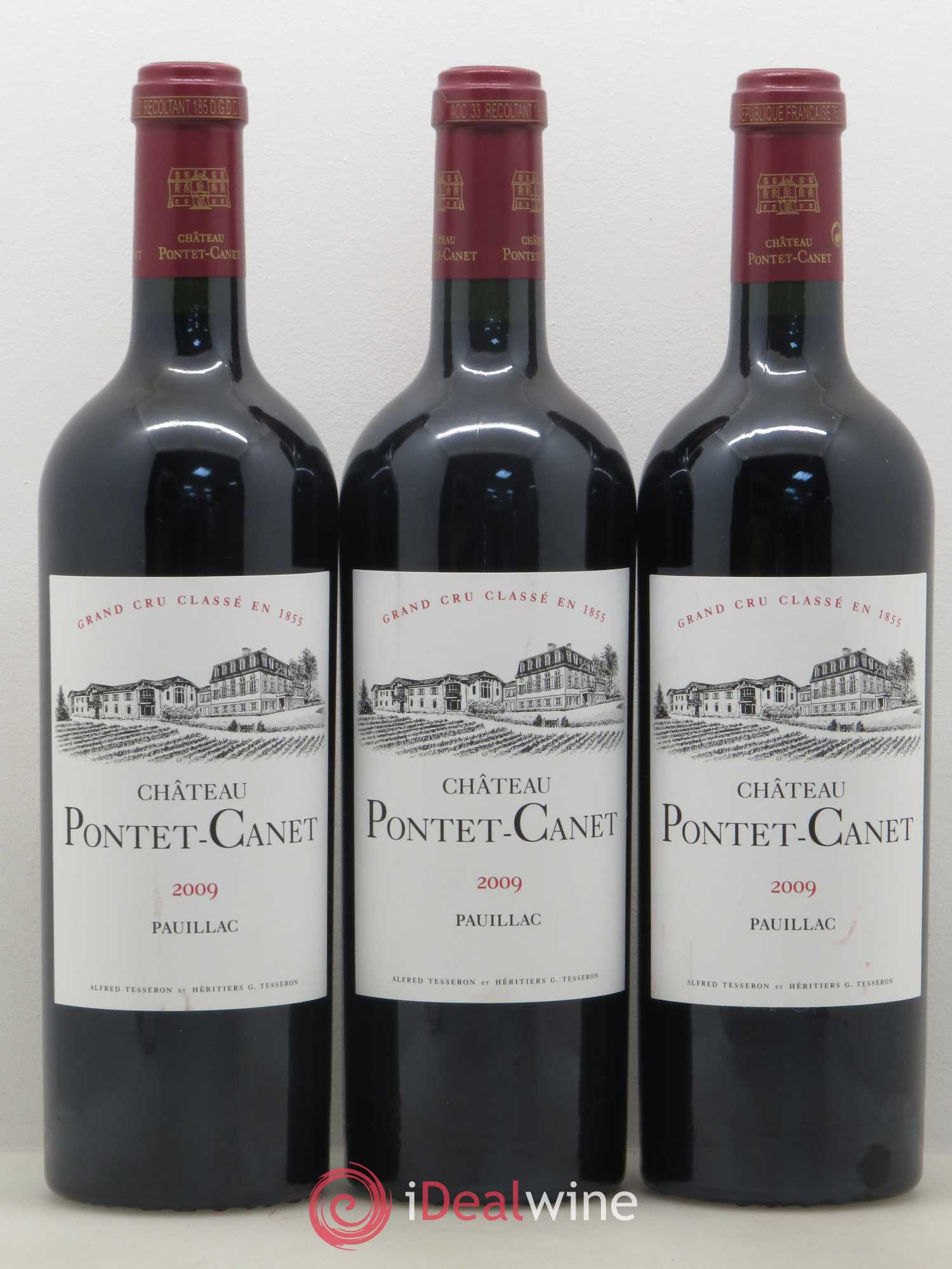 Château Pontet Canet 5ème Grand Cru Classé 2009 - Lot de 3 bouteilles - 0