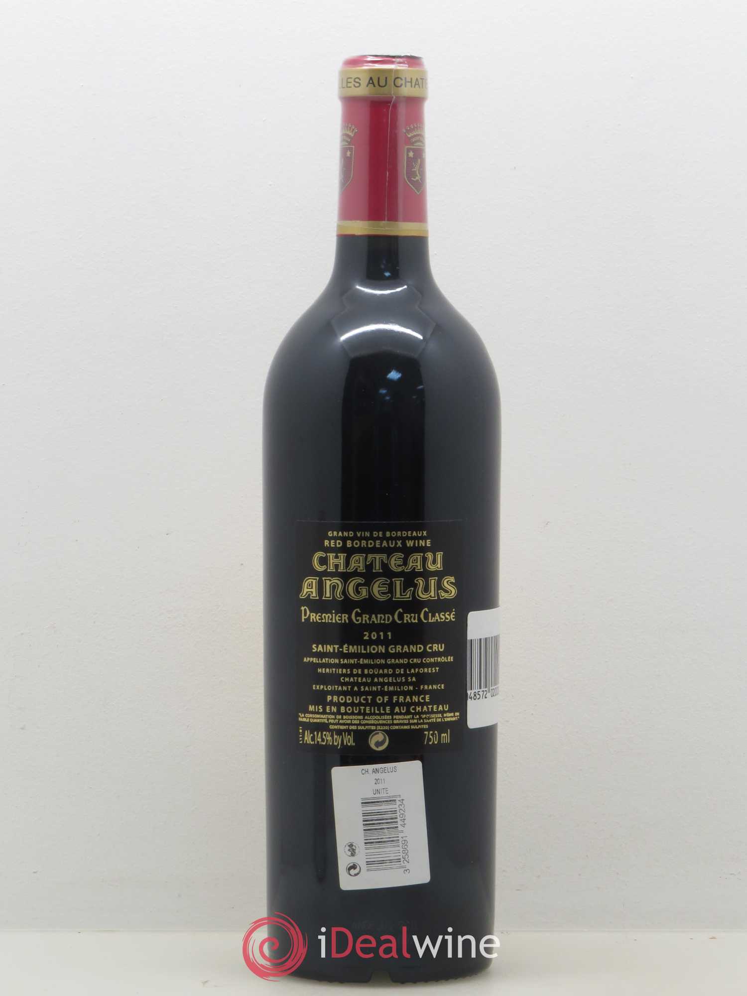 Château Angélus 1er Grand Cru Classé A 2011 - Lot de 1 bouteille - 1