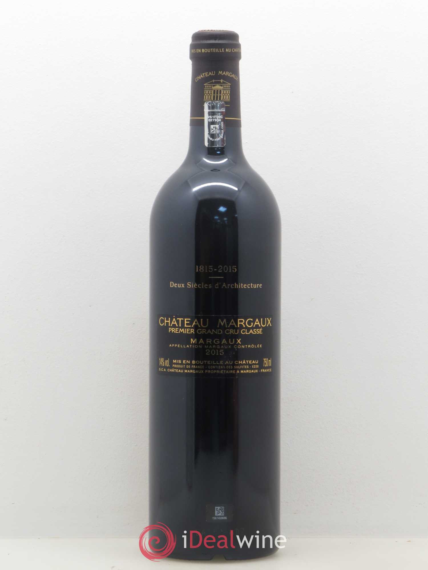 Château Margaux 1er Grand Cru Classé 2015 - Lot de 1 bouteille - 1