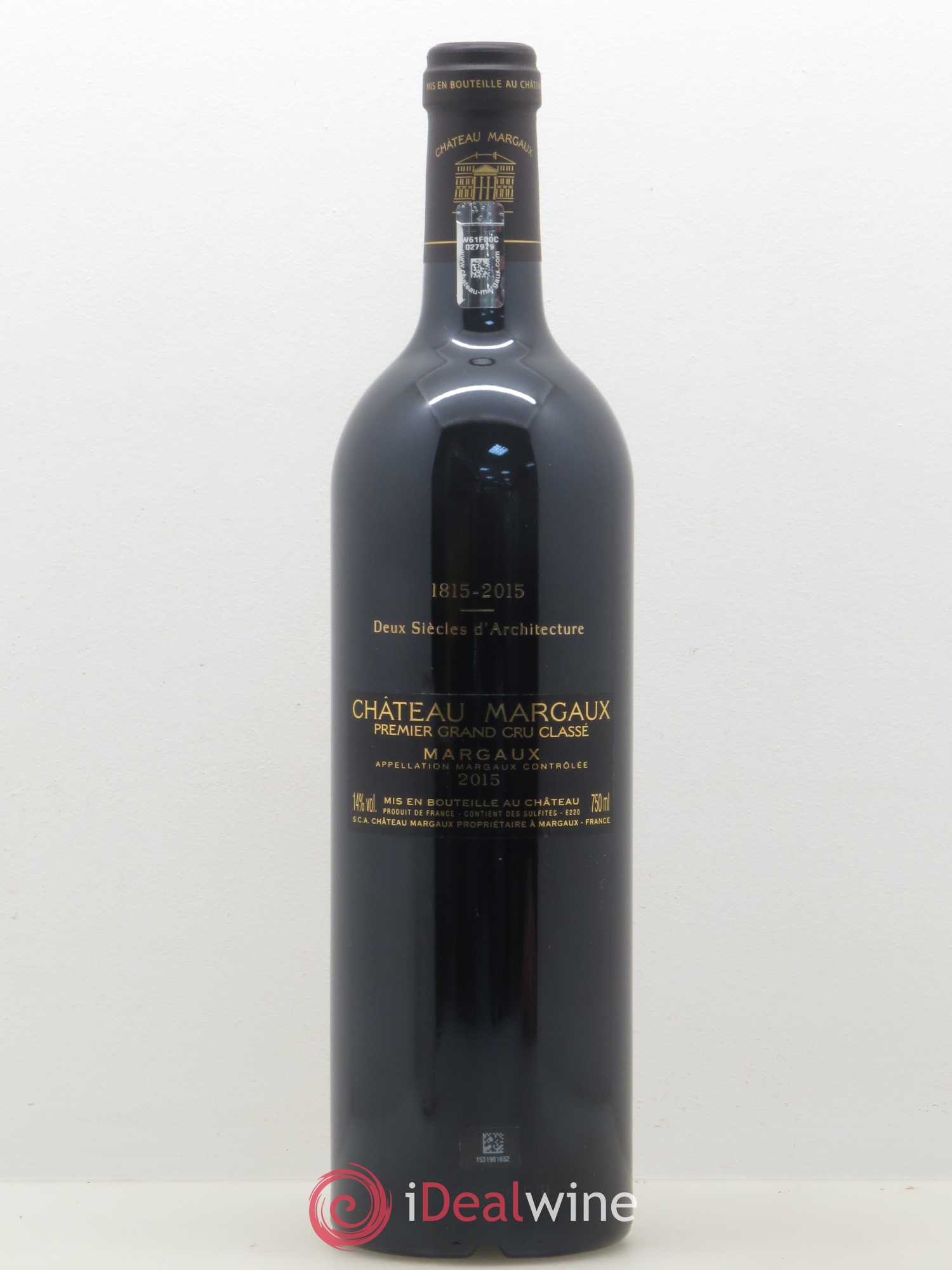 Château Margaux 1er Grand Cru Classé 2015 - Lot de 1 bouteille - 1
