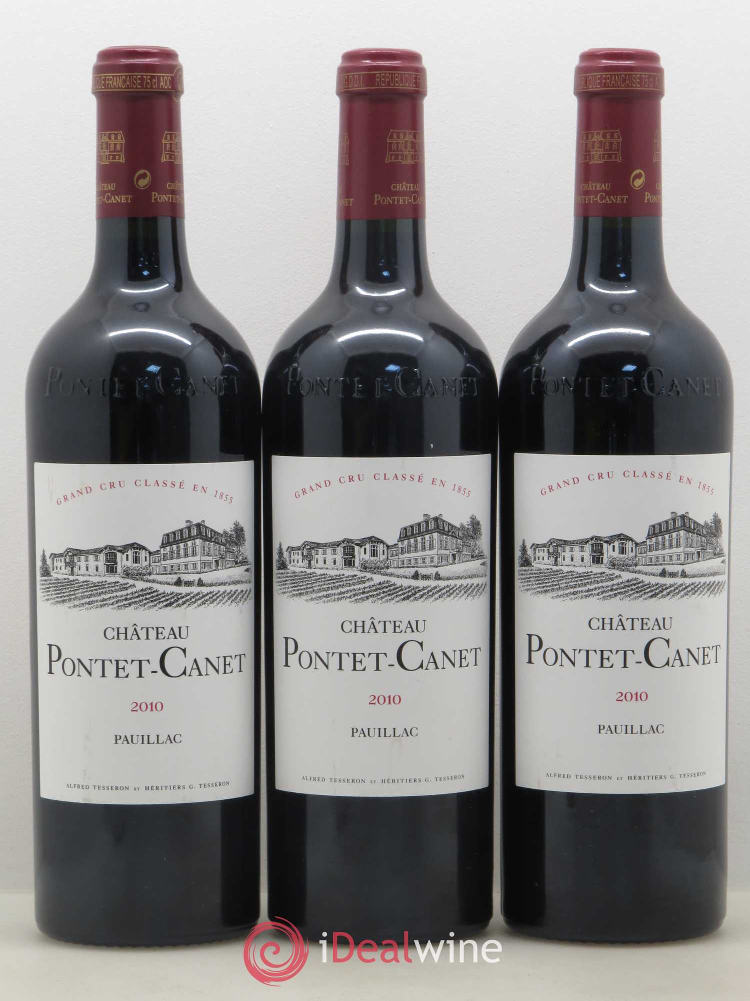 Château Pontet Canet 5ème Grand Cru Classé 2010 - Lot de 3 bouteilles - 0
