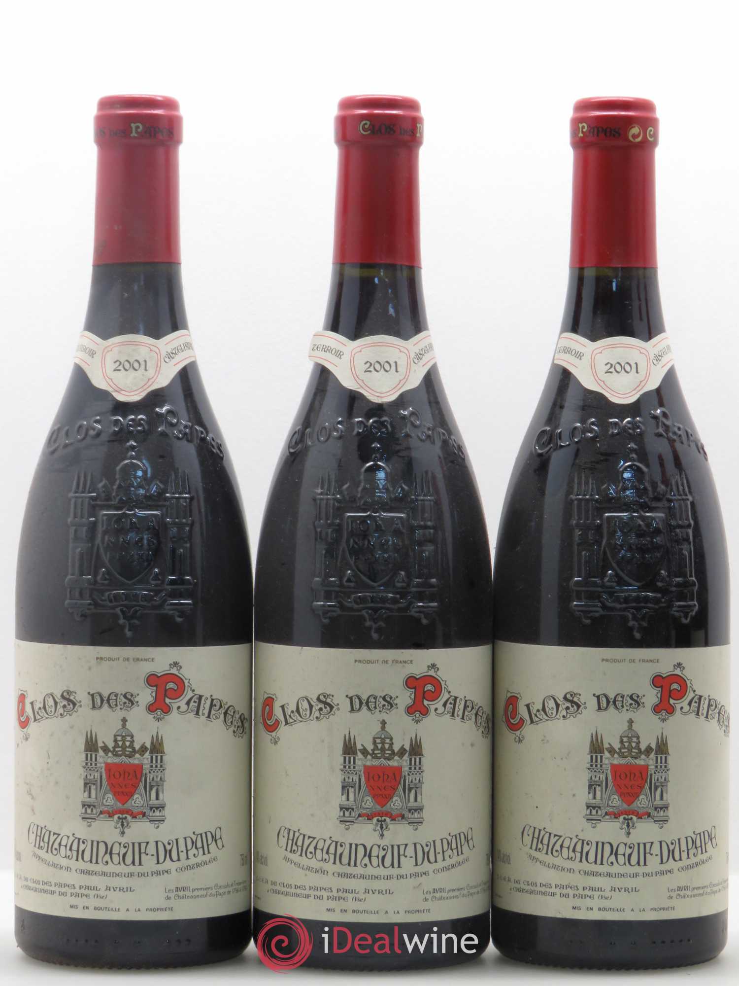 Châteauneuf-du-Pape Clos des Papes - Paul Avril 2001 - Lot de 6 bouteilles - 1