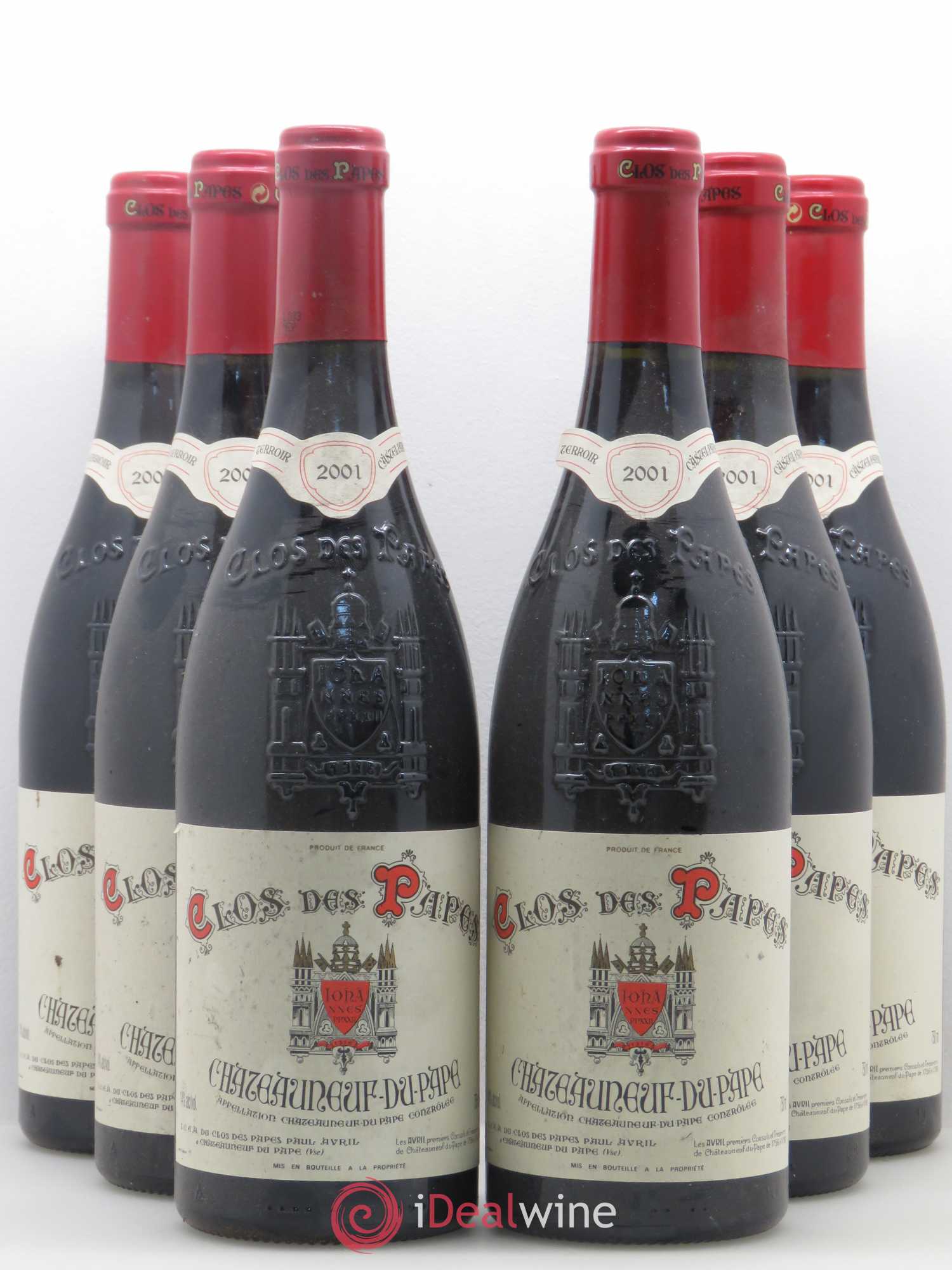 Châteauneuf-du-Pape Clos des Papes - Paul Avril 2001 - Lot de 6 bouteilles - 0