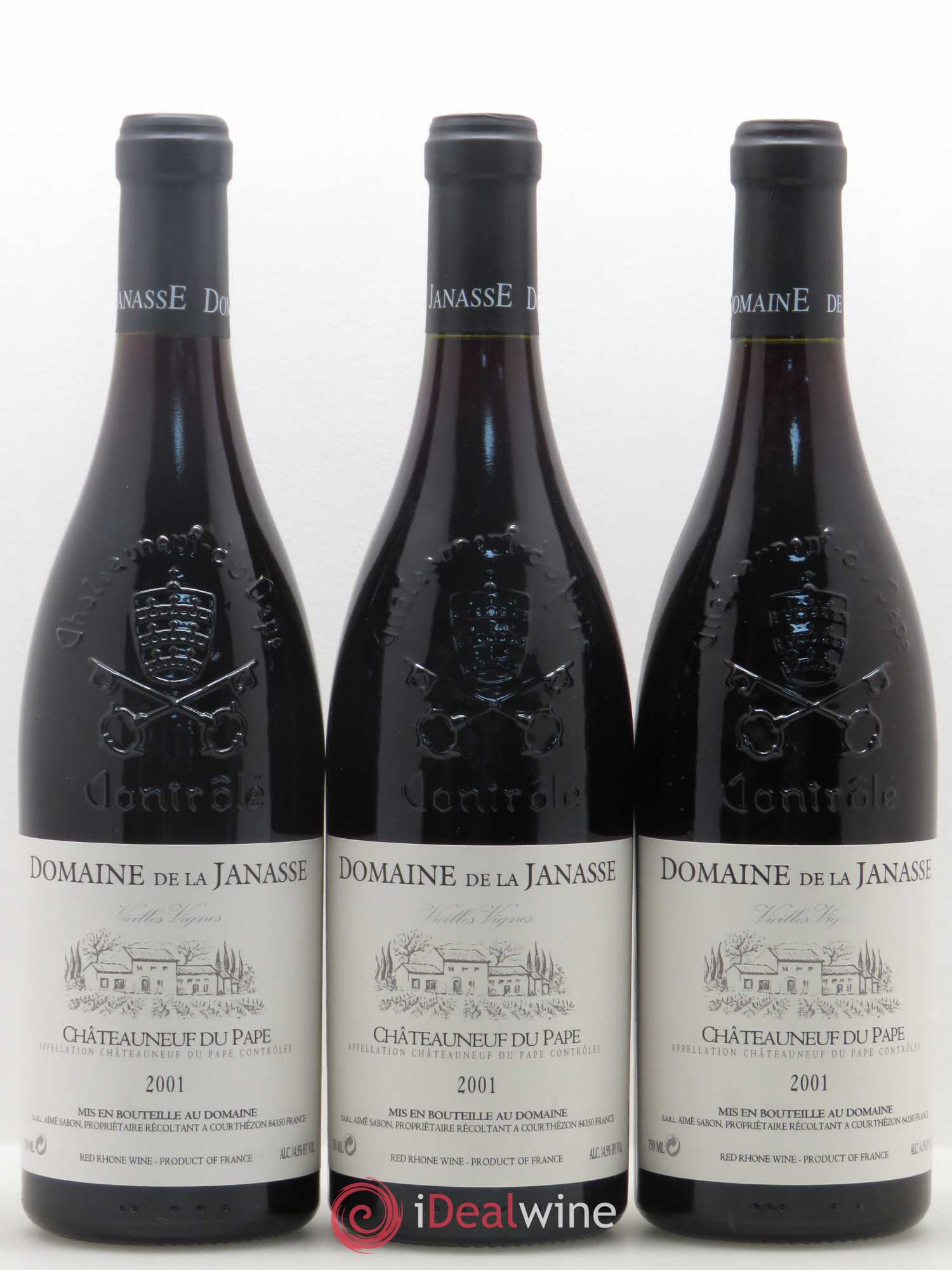 Châteauneuf-du-Pape Cuvée Vieilles Vignes La Janasse (Domaine de) 2001 - Lot de 3 bouteilles - 0