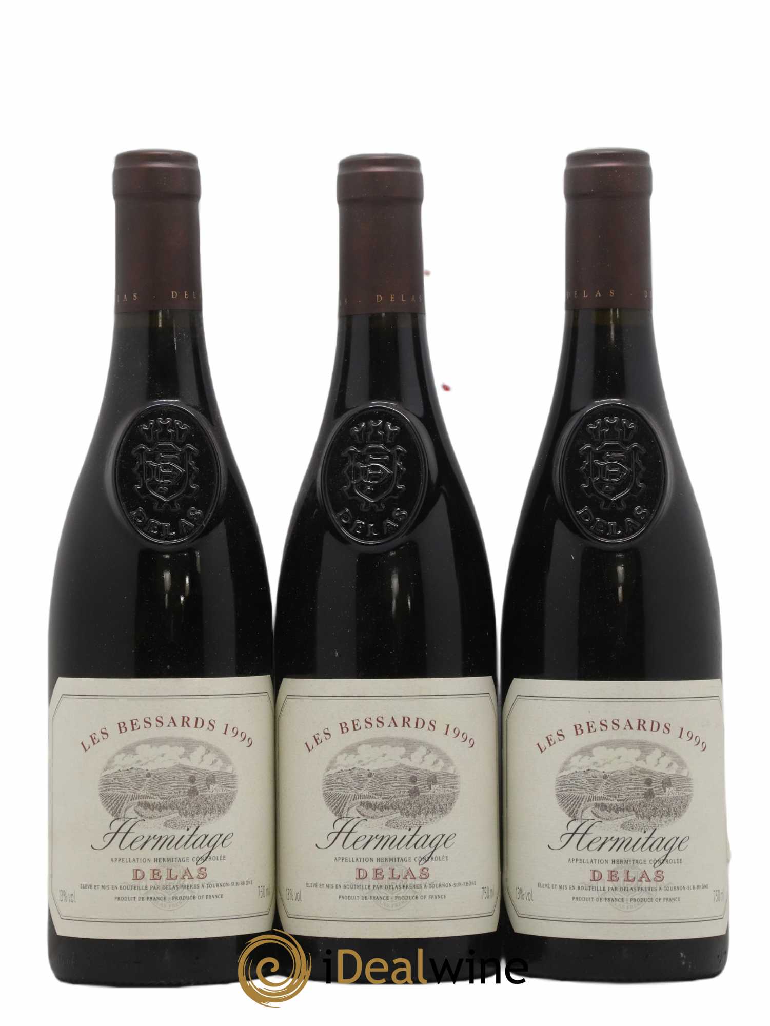 Hermitage Les Bessards Delas Frères 1999 - Lot de 3 bouteilles - 0