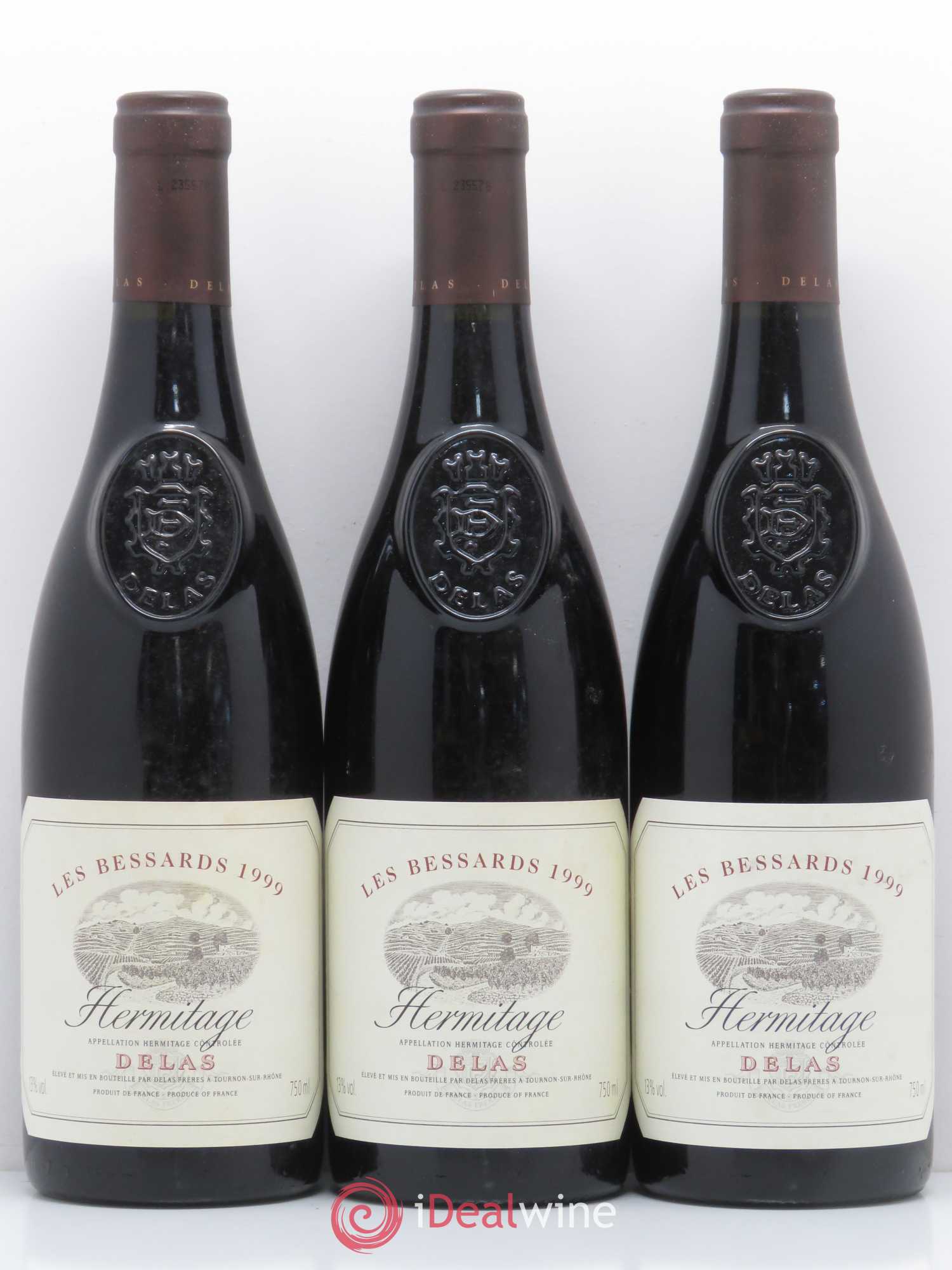 Hermitage Les Bessards Delas Frères 1999 - Lot de 3 bouteilles - 0