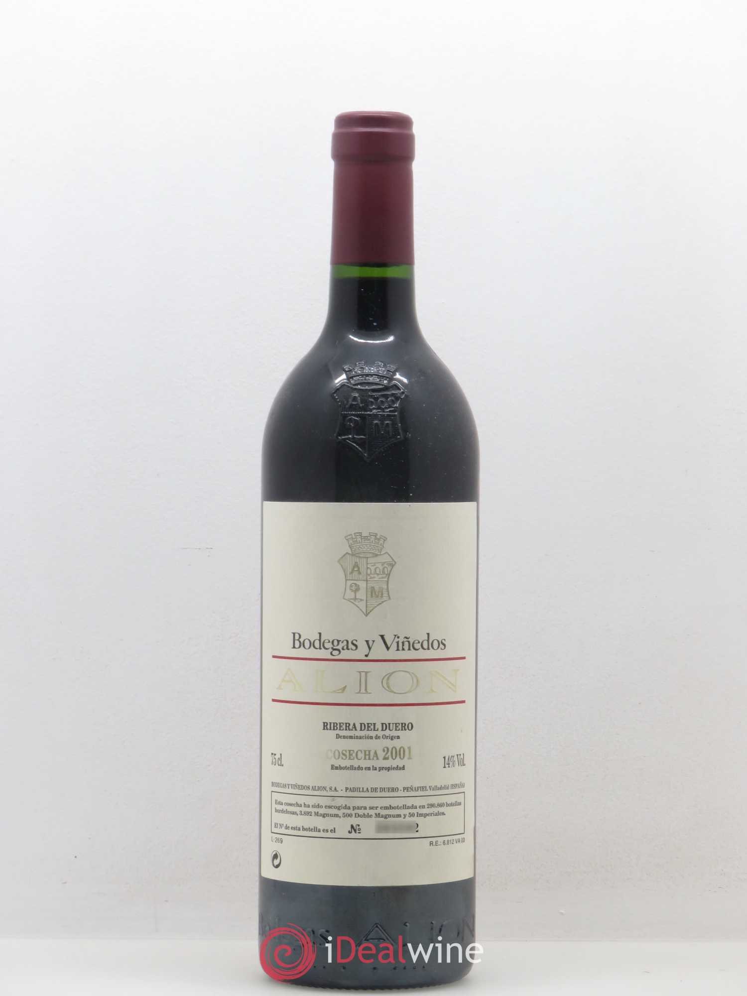 Ribera Del Duero DO Vega Sicilia Alion Famille Alvarez 2001 - Lot de 1 bouteille - 0