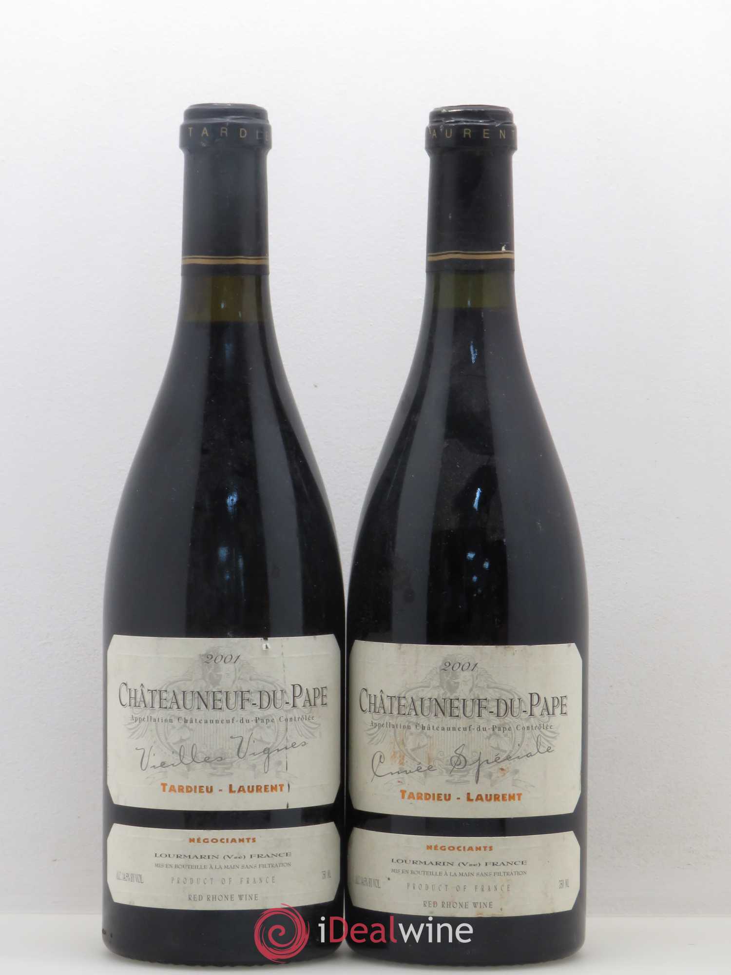 Châteauneuf-du-Pape Tardieu-Laurent Vieilles vignes Famille Tardieu 2001 - Lot de 2 bouteilles - 0