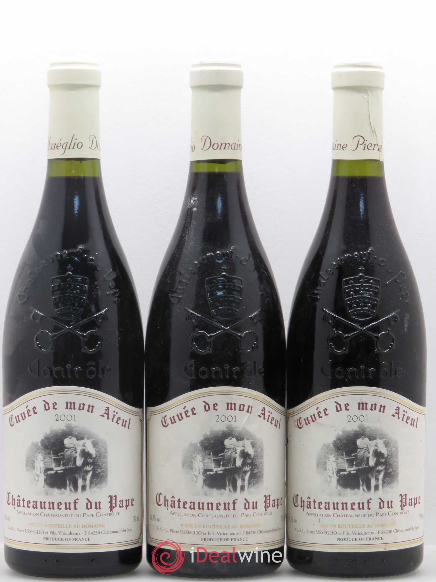 Châteauneuf-du-Pape Cuvée de mon Aïeul Pierre Usseglio & Fils 2001 - Lot de 3 bouteilles - 0