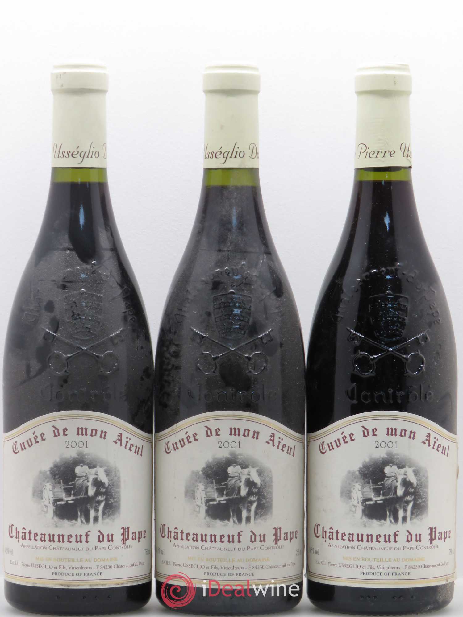 Châteauneuf-du-Pape Cuvée de mon Aïeul Pierre Usseglio & Fils 2001 - Lot de 3 bouteilles - 0