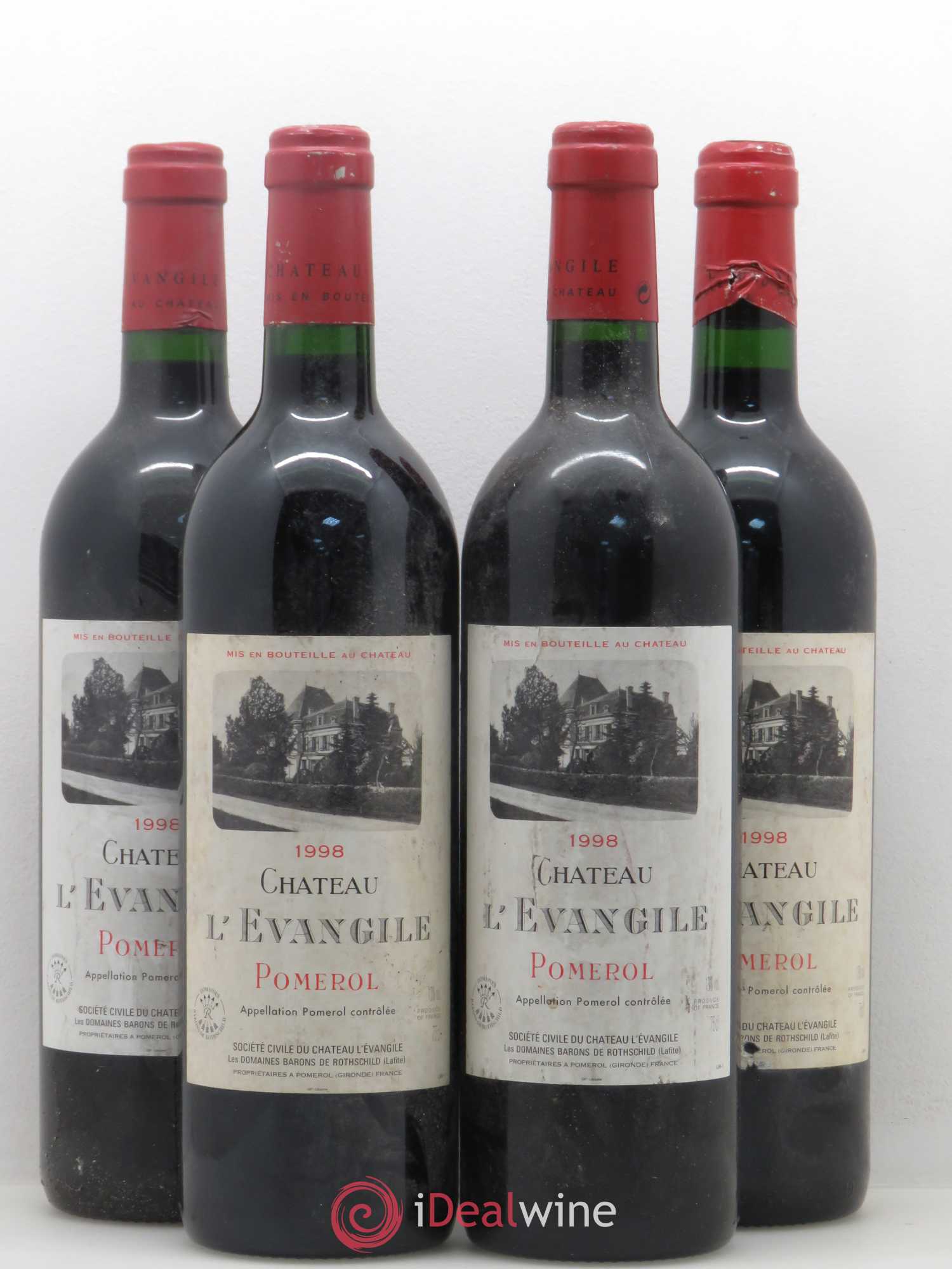 Château l' Évangile 1998 - Lot de 4 bouteilles - 0