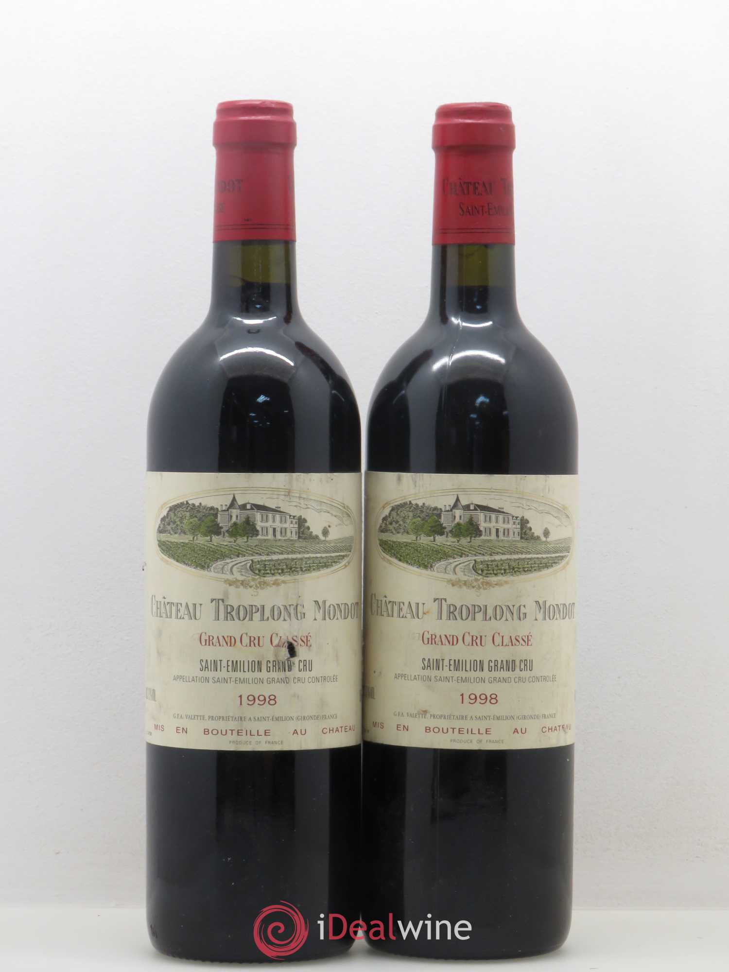 Château Troplong Mondot 1er Grand Cru Classé B 1998 - Lot de 2 bouteilles - 0