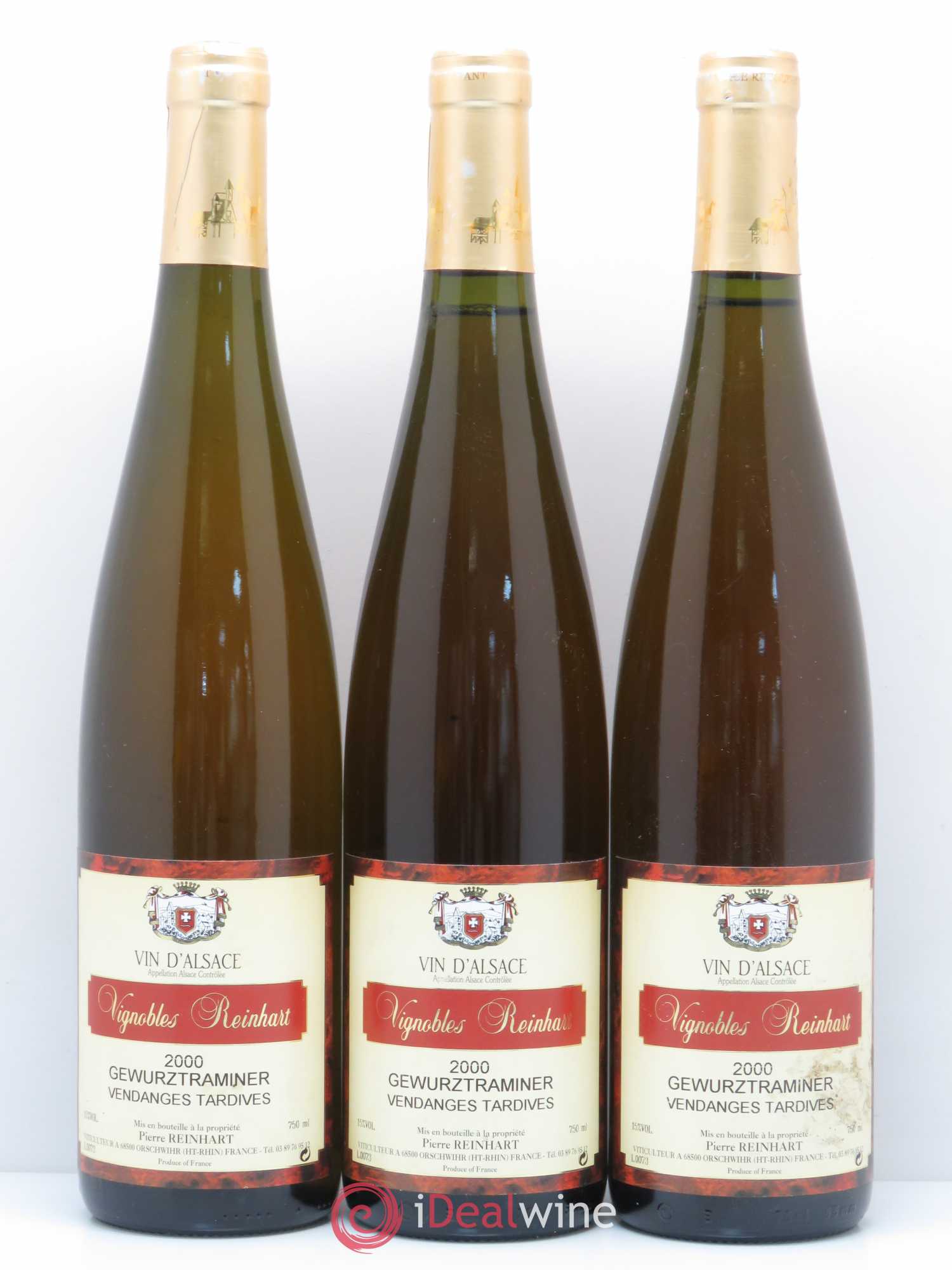 Gewurztraminer Vendanges Tardives Reinhart 2000 - Lotto di 3 bottiglie - 0