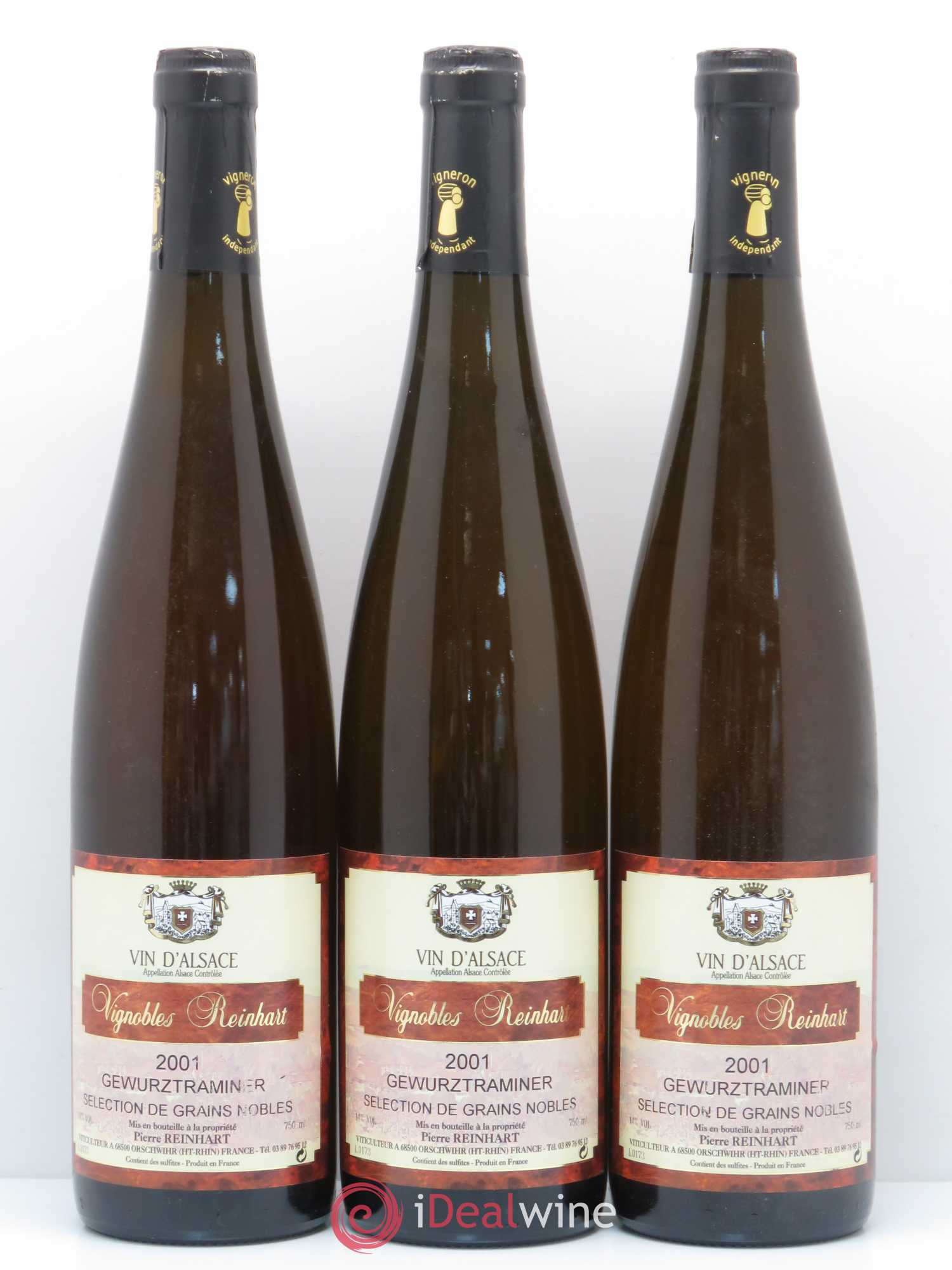 Gewurztraminer Sélection de Grains Nobles Reinhart 2001 - Lotto di 3 bottiglie - 0