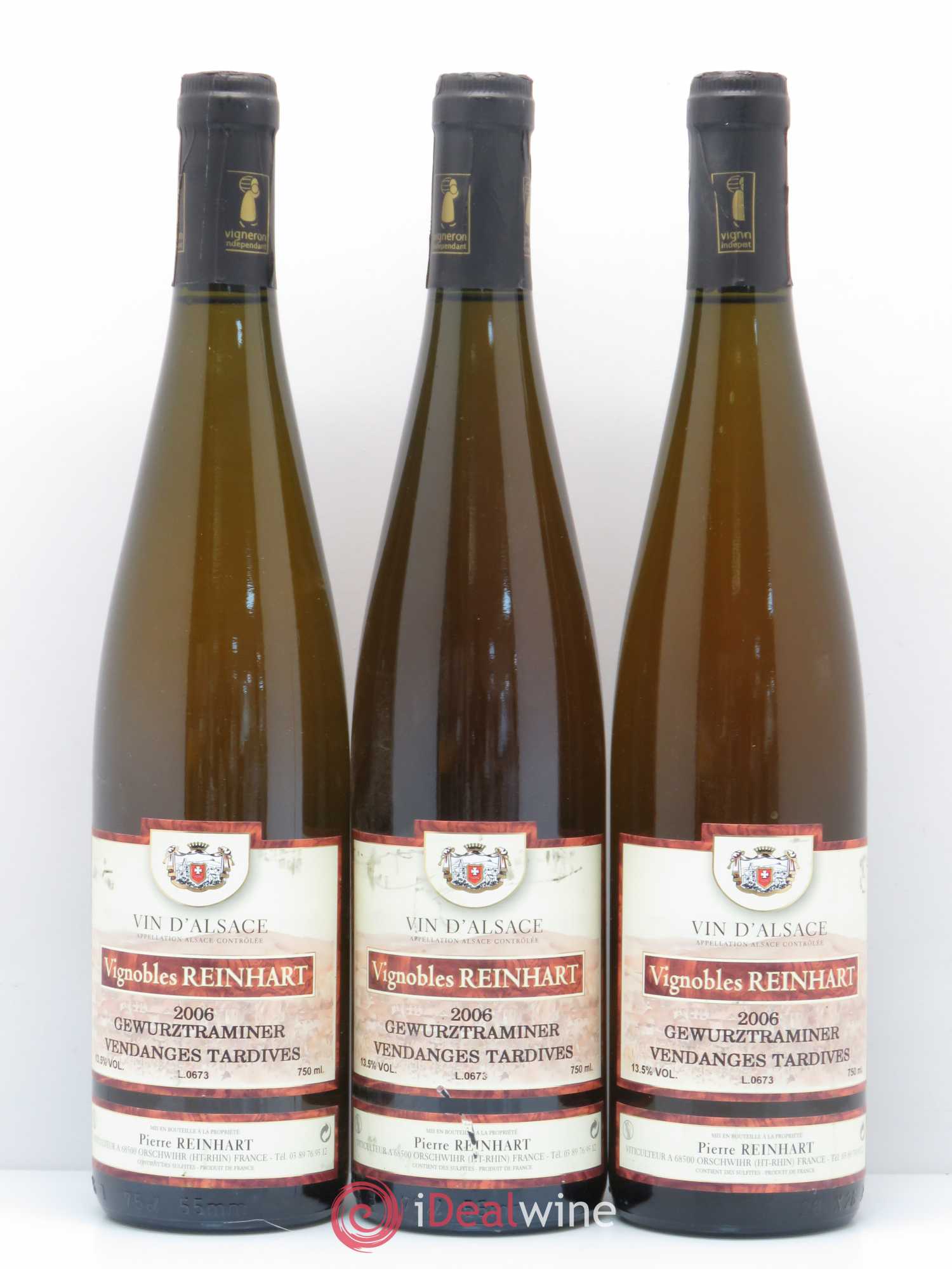 Gewurztraminer Vendanges Tardives Reinhart 2006 - Lotto di 3 bottiglie - 0