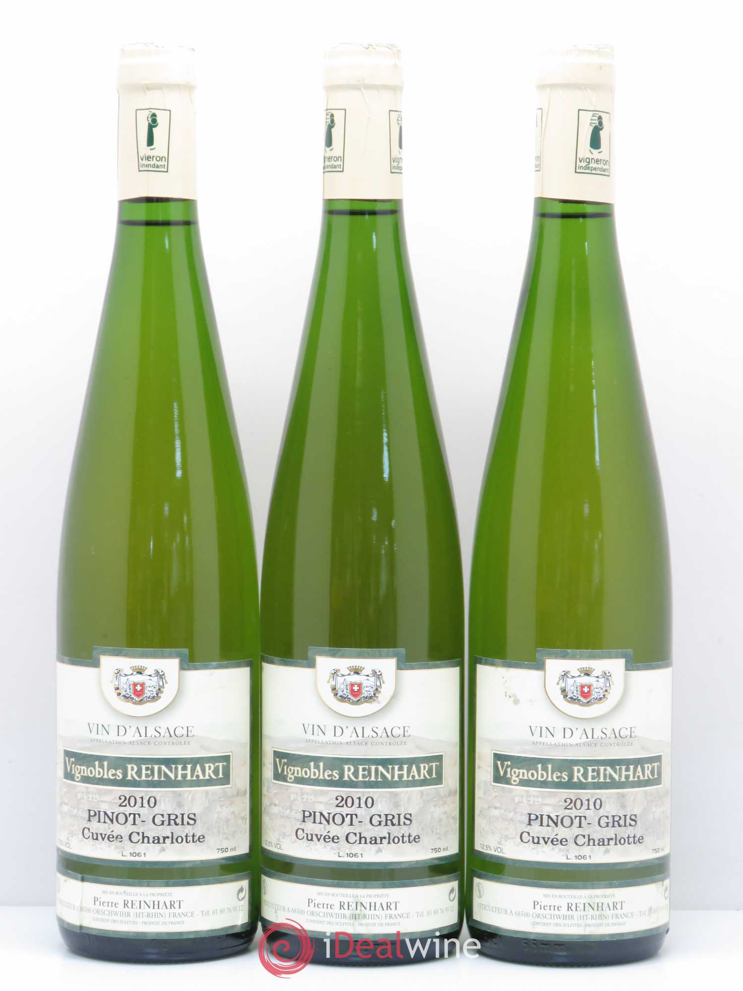 Pinot Gris Charlotte Reinhart (sans prix de réserve) 2010 - Posten von 3 Flaschen - 0