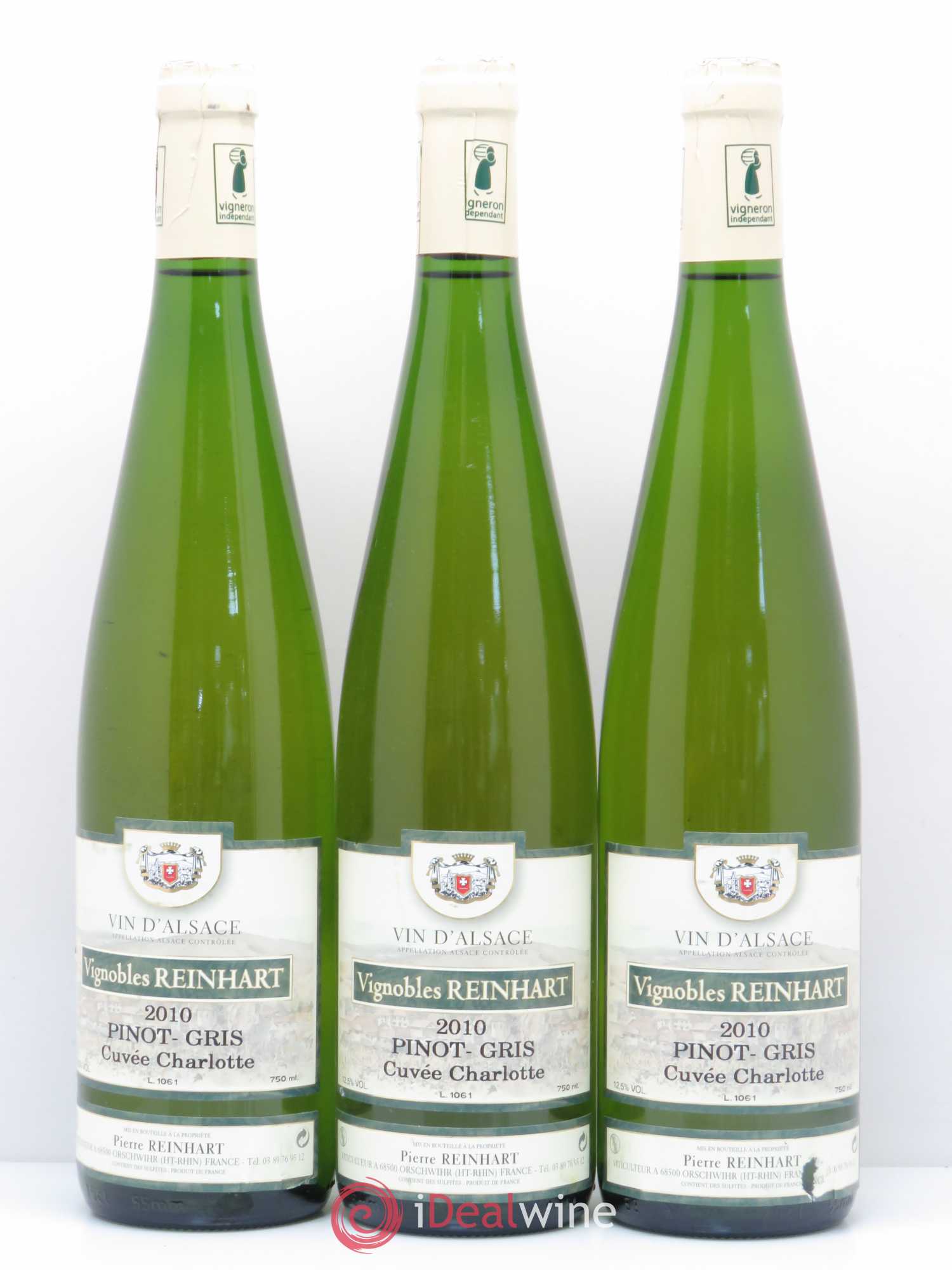 Pinot Gris Charlotte Reinhart (sans prix de réserve) 2010 - Posten von 3 Flaschen - 0