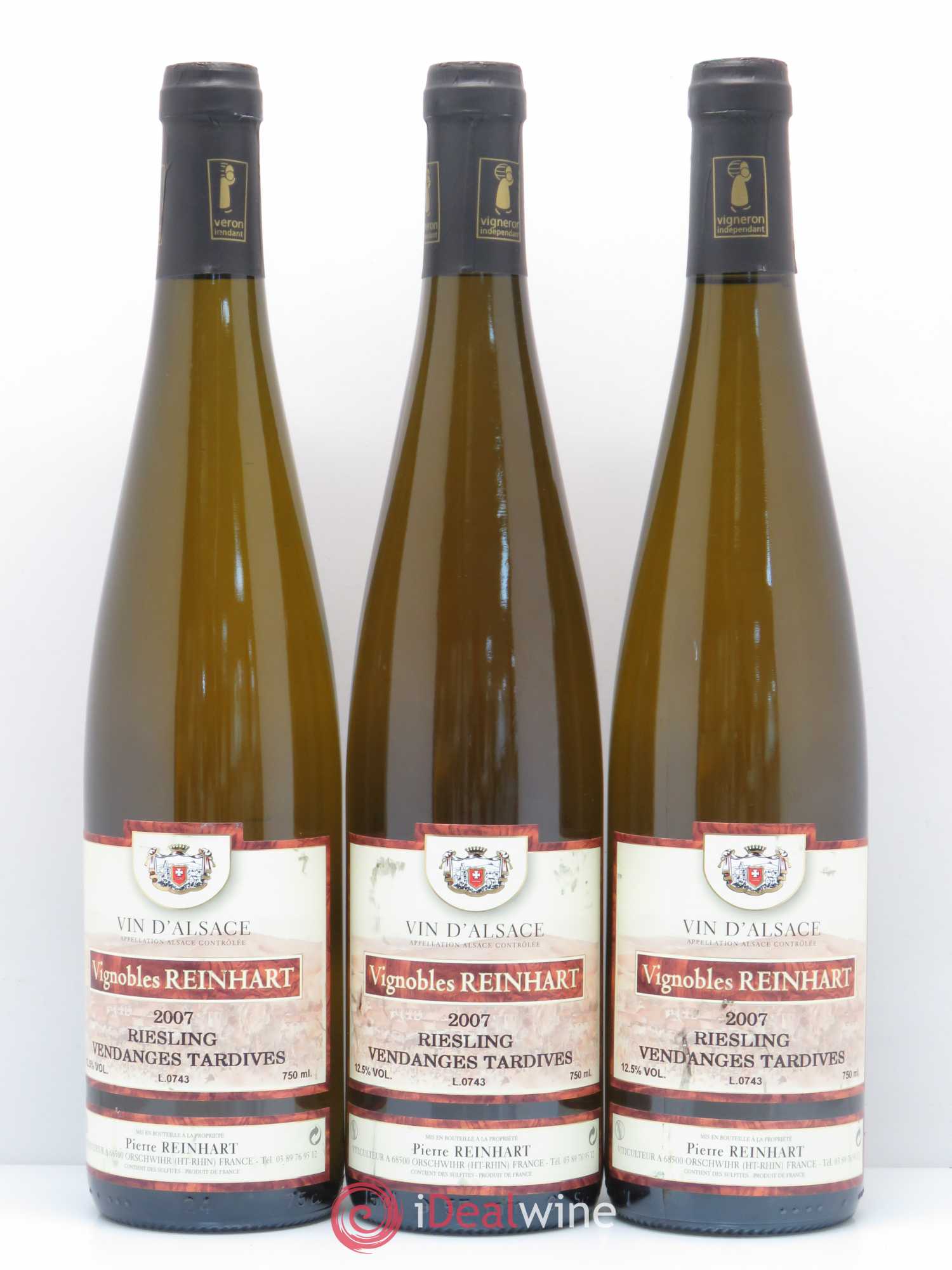 Riesling Vendanges Tardives Reinhart 2007 - Lotto di 3 bottiglie - 0