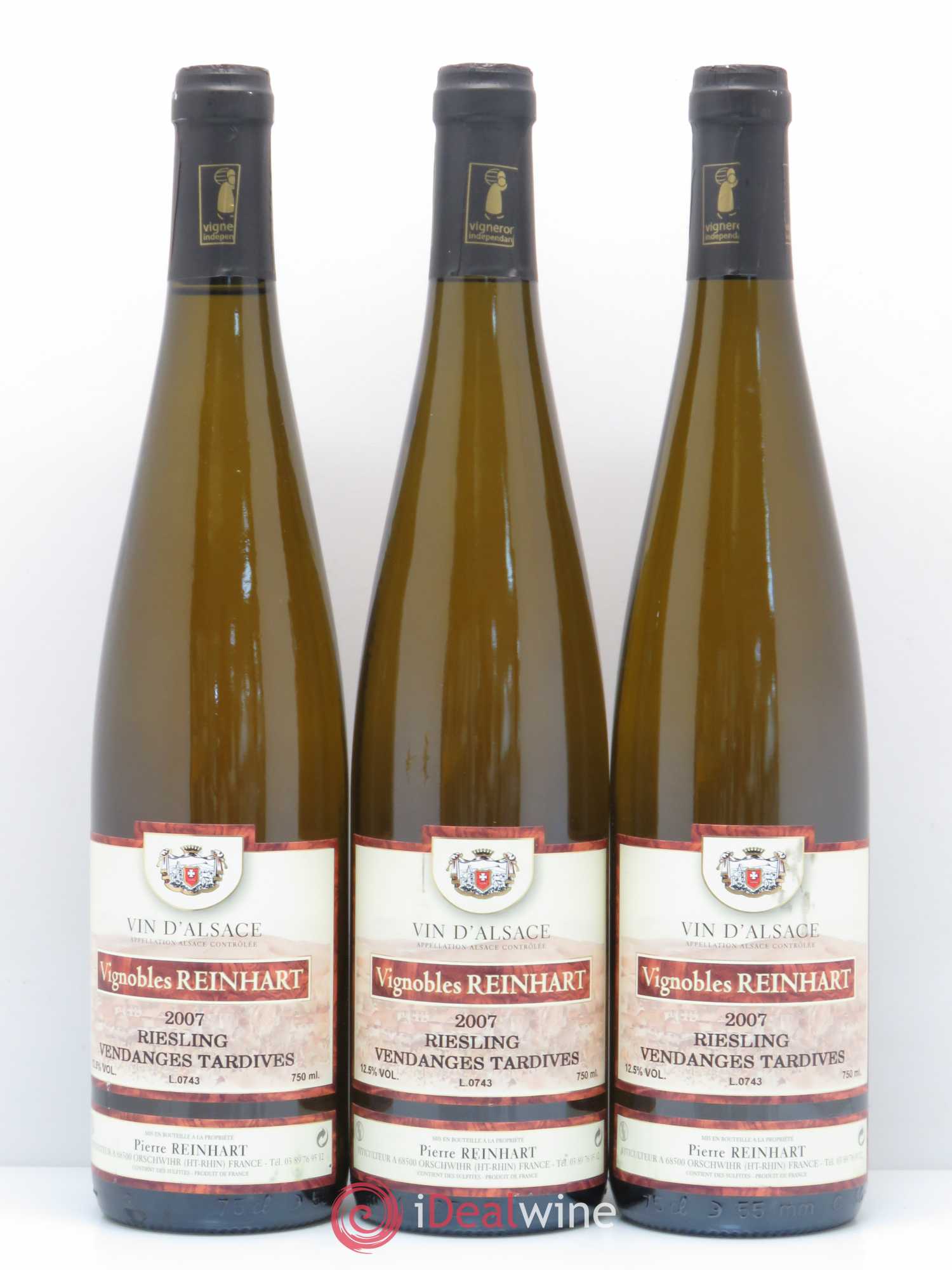 Riesling Vendanges Tardives Reinhart 2007 - Lotto di 3 bottiglie - 0