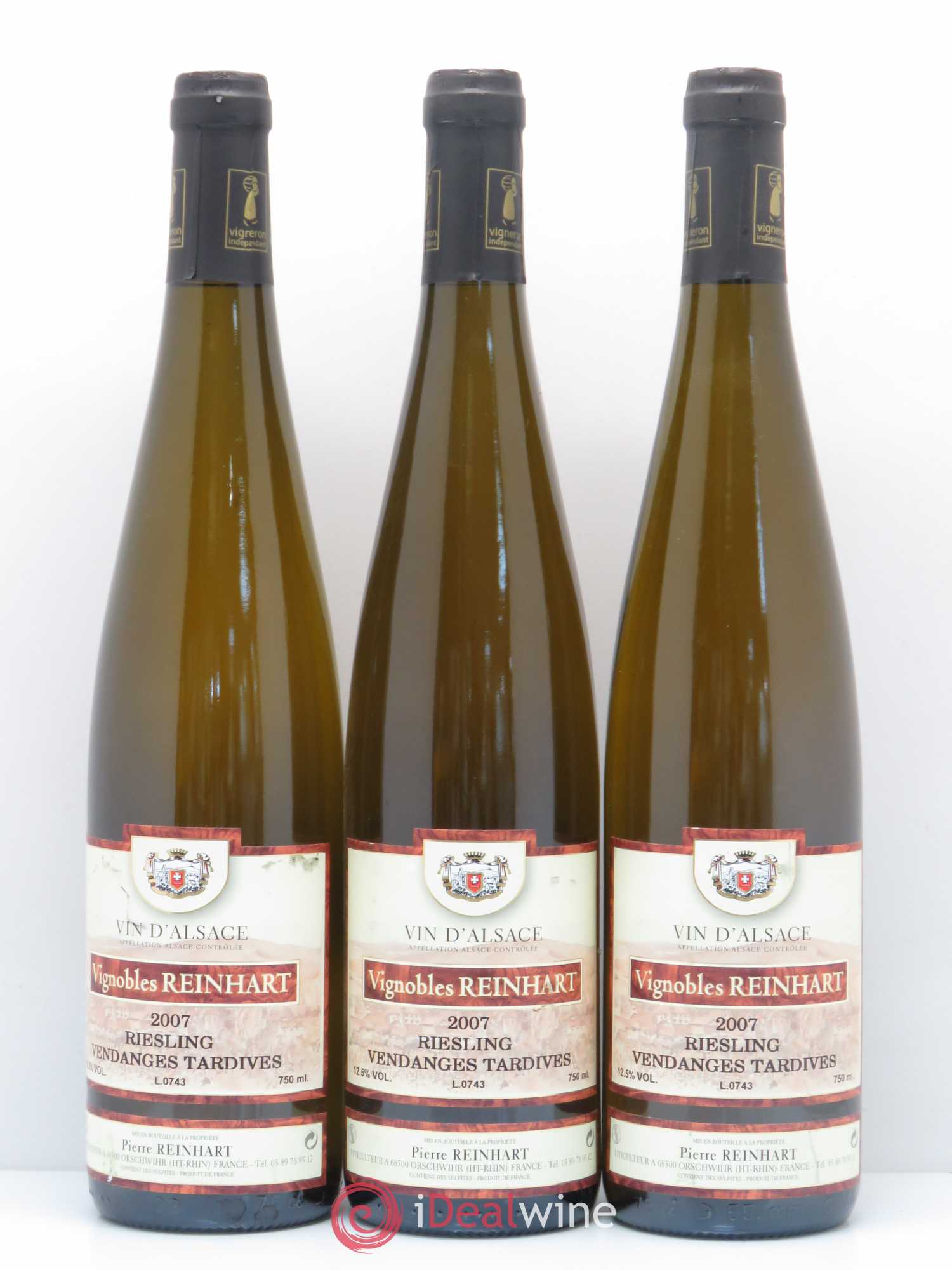 Riesling Vendanges Tardives Reinhart 2007 - Lotto di 3 bottiglie - 0