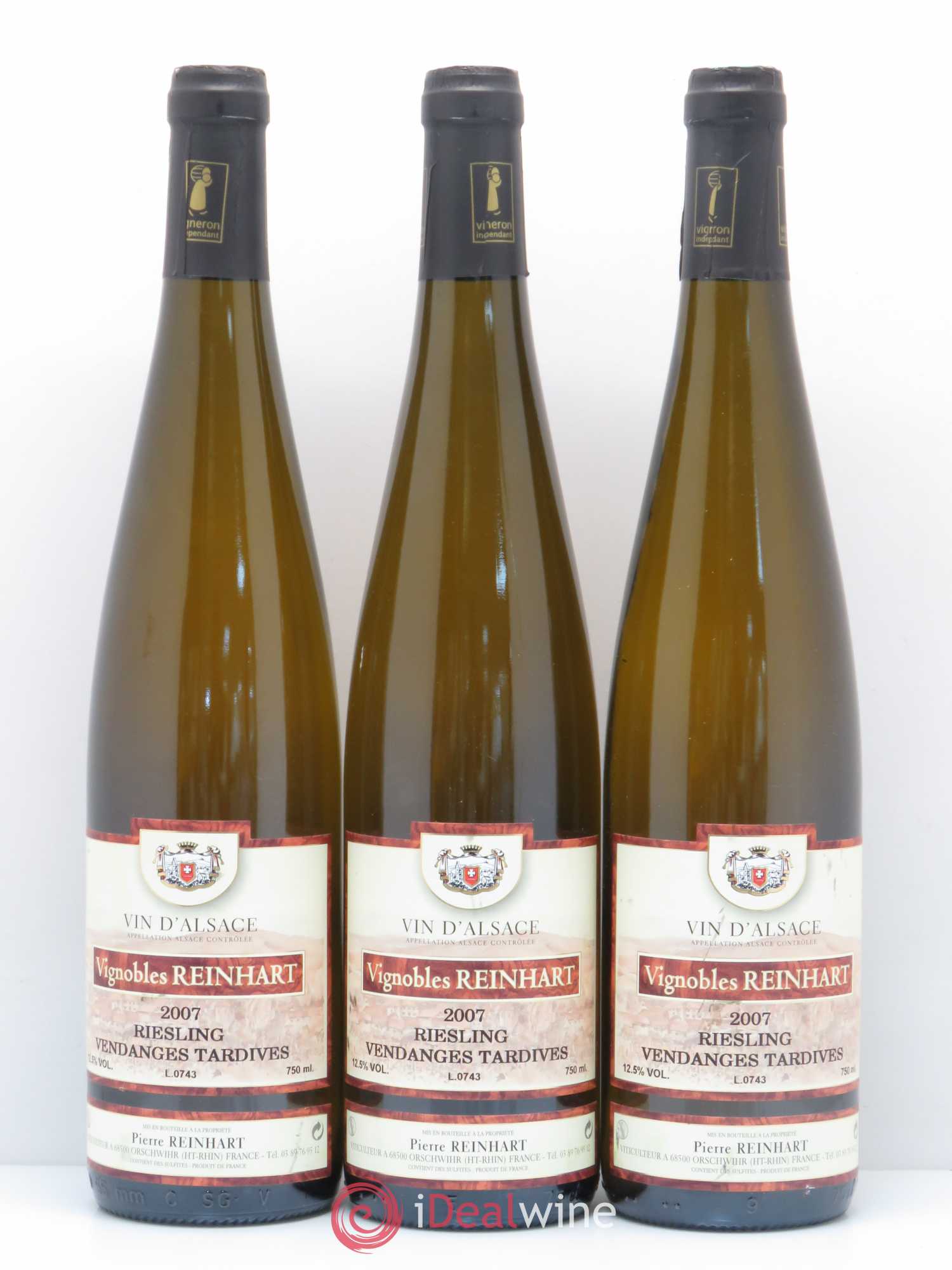 Riesling Vendanges Tardives Reinhart 2007 - Lotto di 3 bottiglie - 0