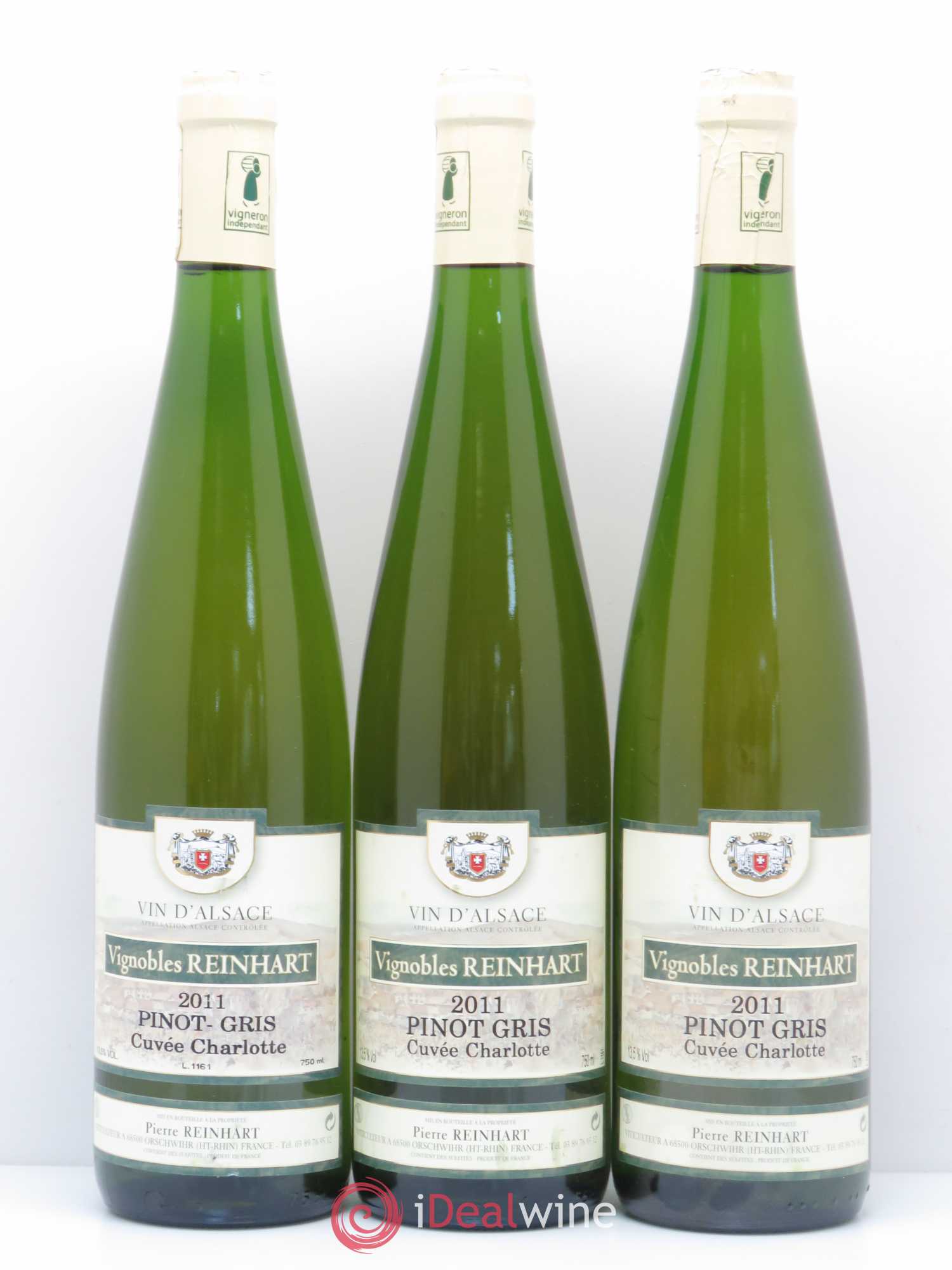 Pinot Gris Charlotte Reinhart  (sans prix de réserve) 2011 - Lot de 6 bouteilles - 1