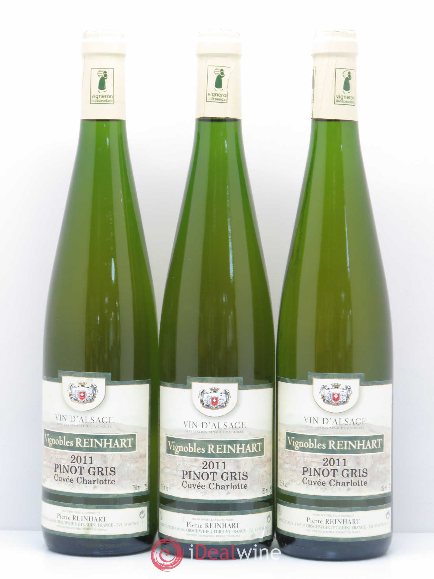 Pinot Gris Charlotte Reinhart  (sans prix de réserve) 2011 - Lot de 6 bouteilles - 2