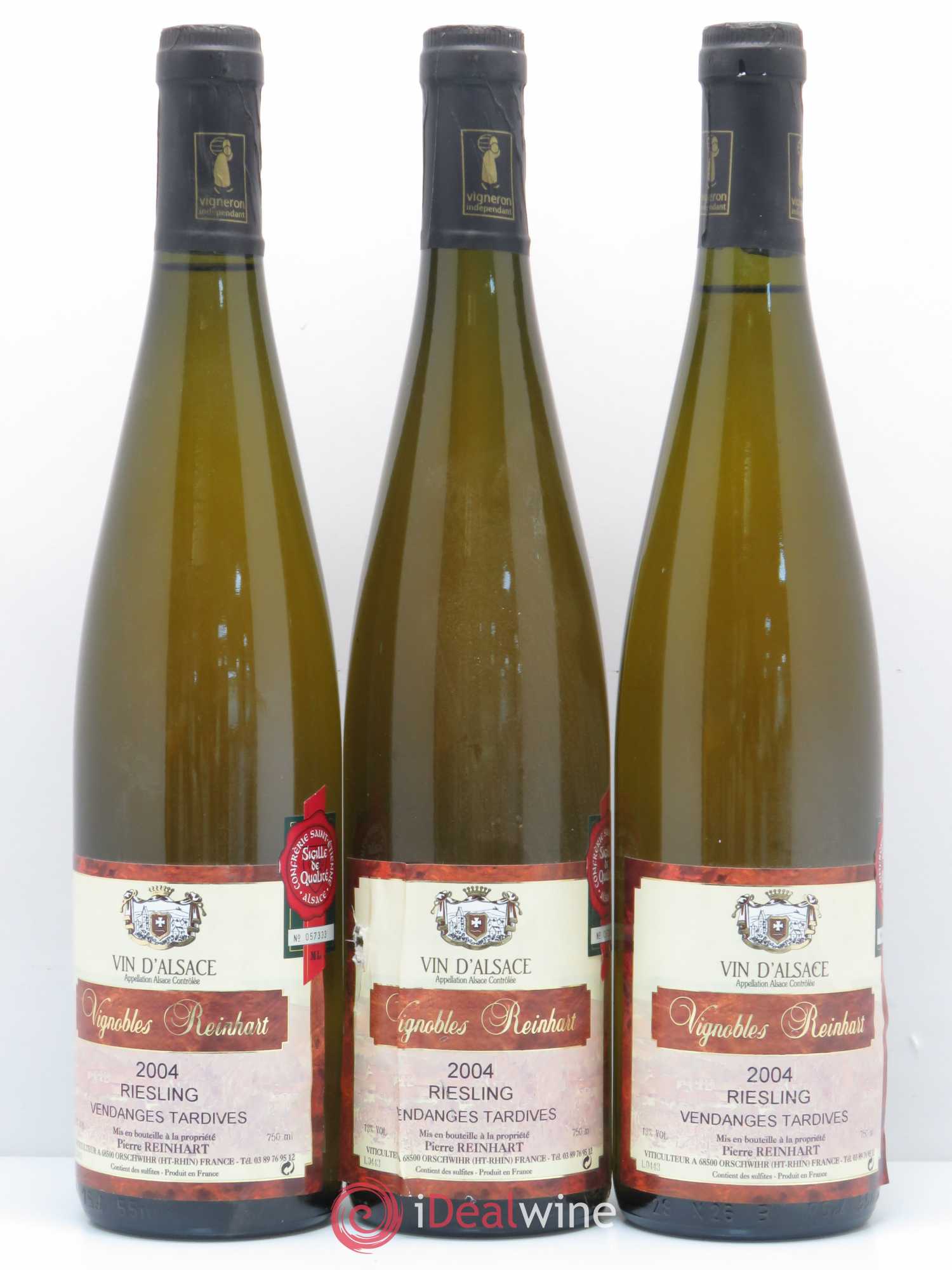 Riesling Vendanges Tardives Reinhart 2004 - Posten von 3 Flaschen - 0