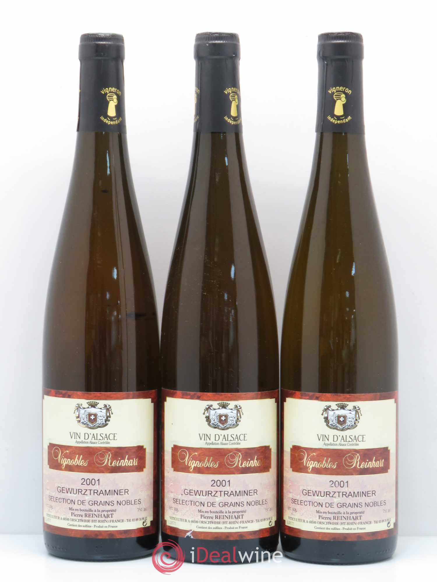 Gewurztraminer Sélection de Grains Nobles Reinhart 2001 - Lotto di 3 bottiglie - 0